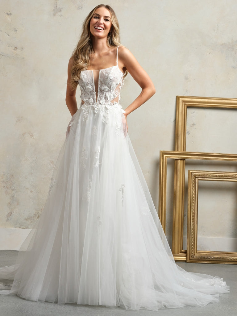 Sarah by Rebecca Ingram - Elegant Wedding Dress for Brides | Perfect for Church Ceremonies & Beach Weddings