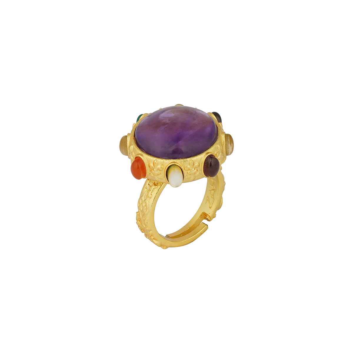 Authentic Navratna Gemstone Ring - 9 Stones for Wealth & Protection | Perfect for Meditation & Spiritual Healing
