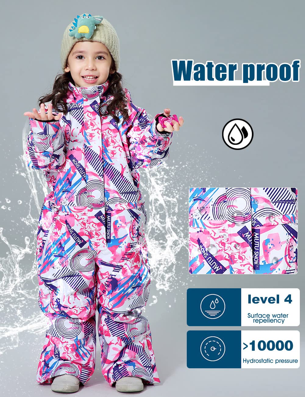 **Kids' Waterproof Snowsuit One-Piece Ski & Snowboard Winter Suit - Warm Insulated Jacket & Pants Set for Boys & Girls - Perfect for Skiing, Snowboarding & Outdoor Winter Play**
