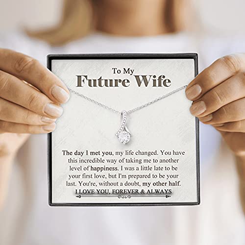 Alluring Necklace for Future Wife - Birthday Gift with Card & Box - Perfect for Anniversaries & Proposals
