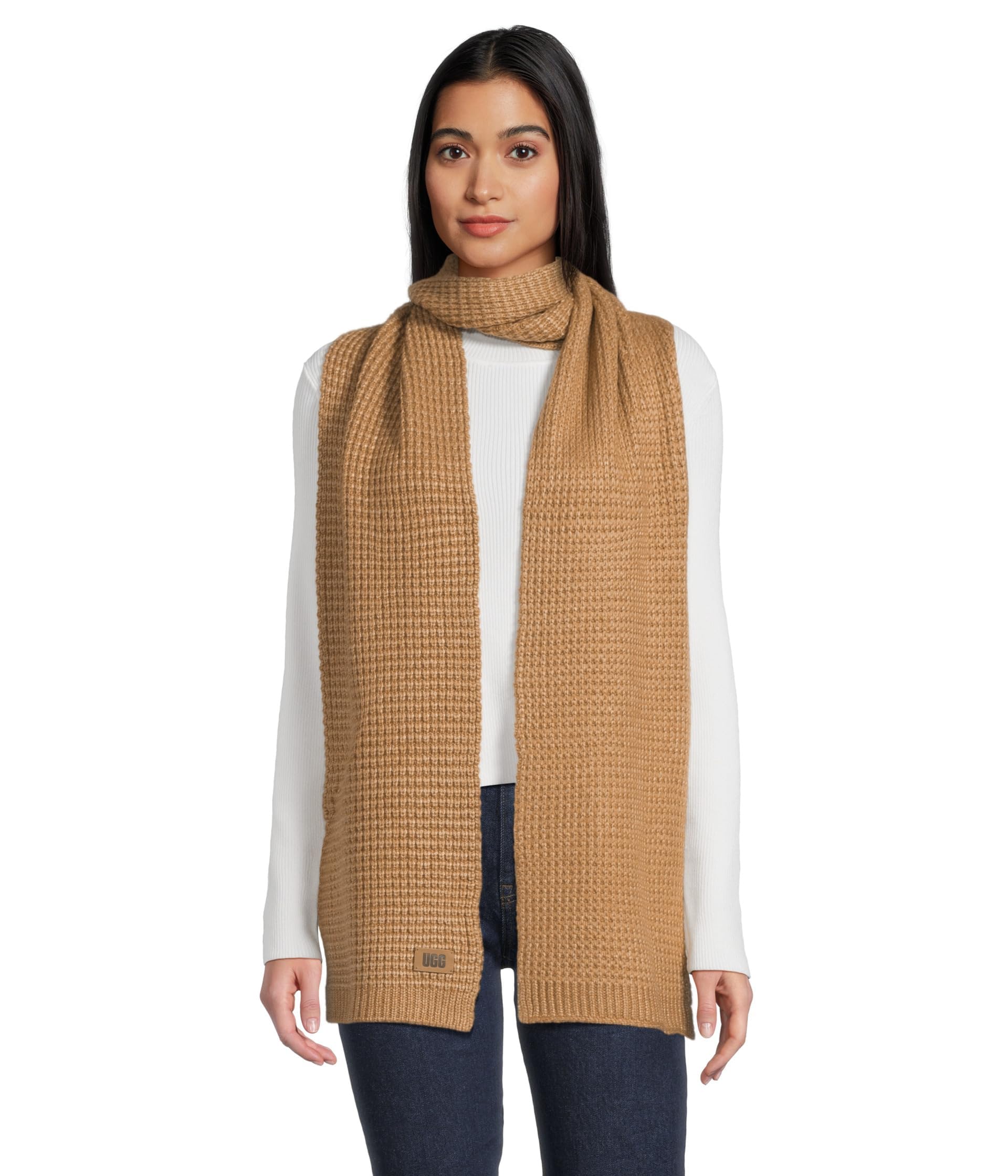 UGG Men's Waffle Knit Scarf - Soft Winter Neck Warmer for Cold Weather, Outdoor Activities & Casual Style