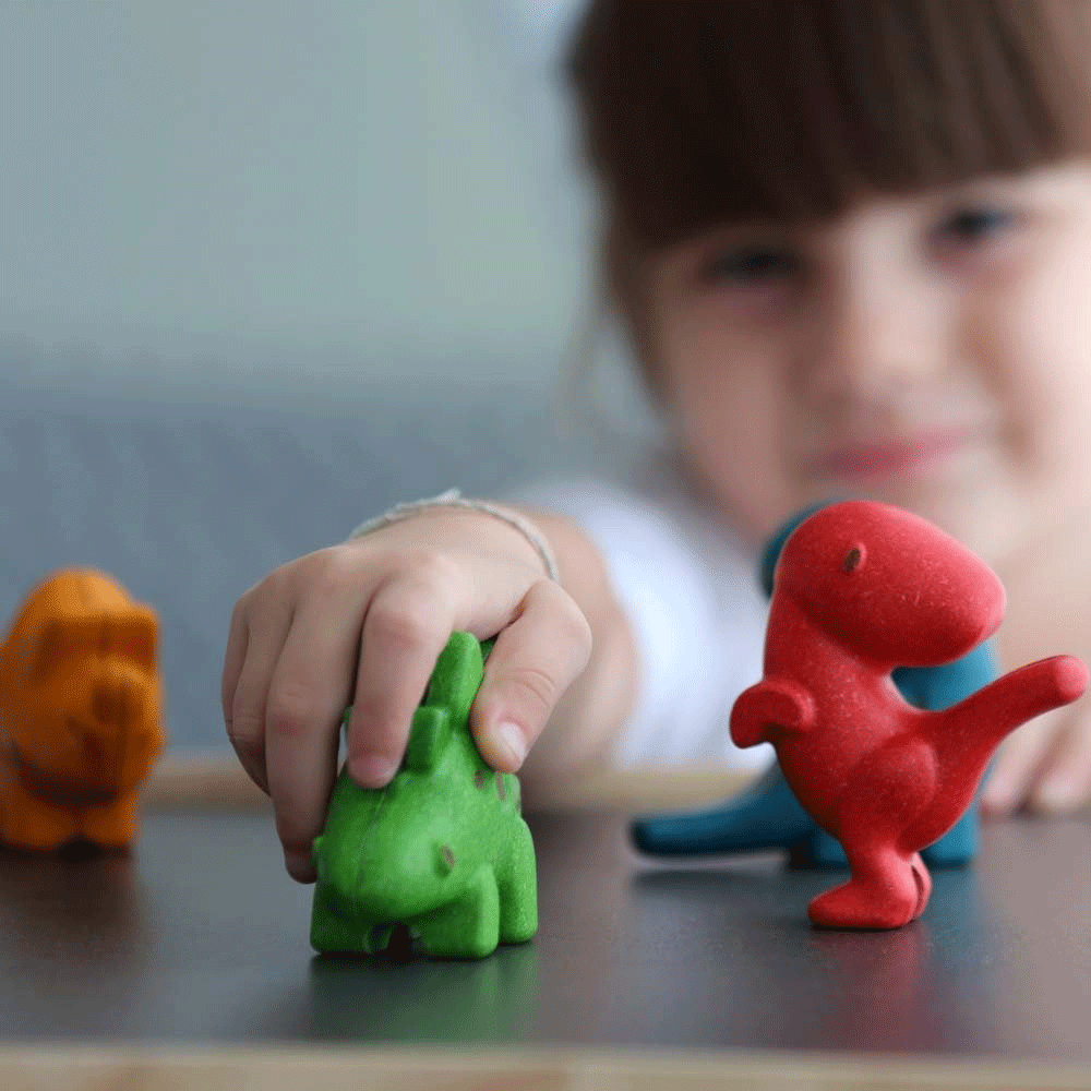 PlanToys T-Rex Dinosaur Toy - Eco-Friendly Wooden Dinosaur Figure for Kids | Perfect for Pretend Play, Educational Gifts & Dinosaur Themed Decor