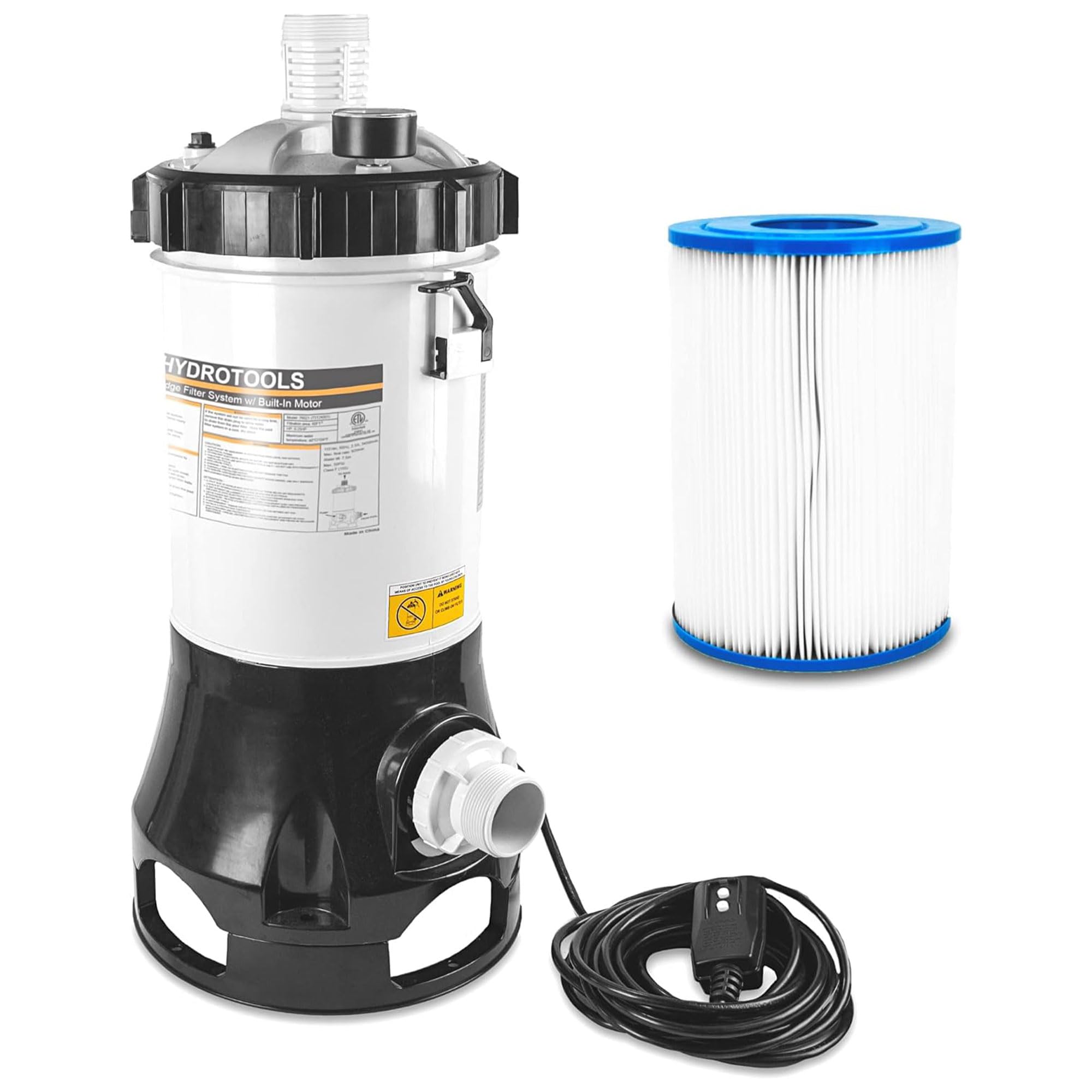 SWIMLINE HYDROTOOLS Above-Ground Pool Cartridge Filter System with 0.25 HP Pump | 25 Sq Ft Filtration Area | Ideal for Pools up to 5500 Gallons | Perfect for Backyard Swimming Pools & Summer Water Maintenance