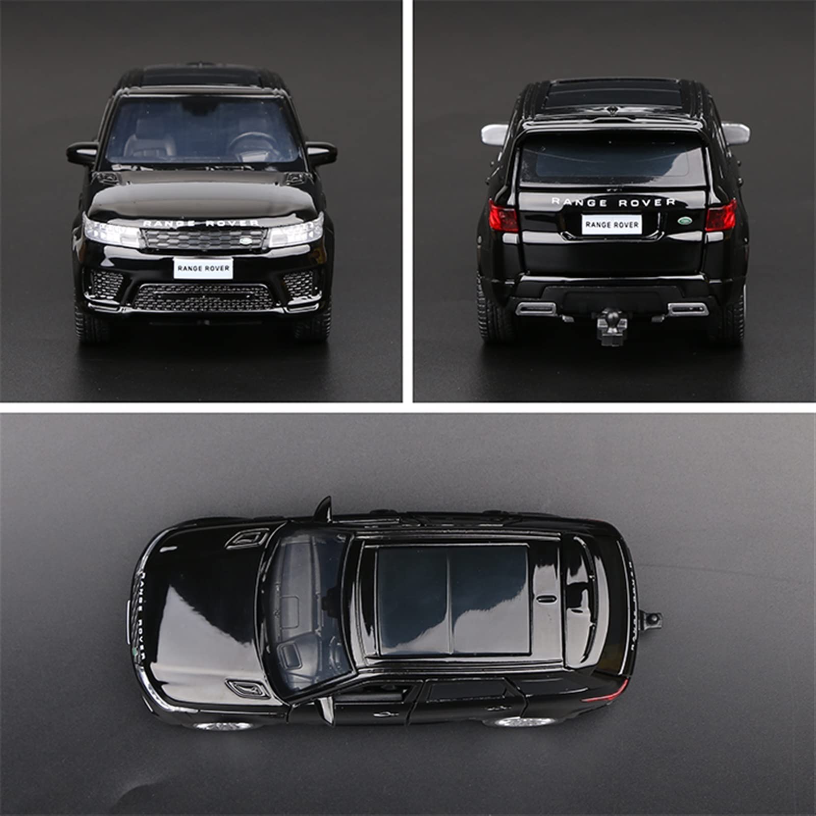 1:32 Scale Diecast Range Rover Sport SUV Alloy Car Model Toy with Sound & Light Effects - Realistic Simulation Vehicle for Kids & Collectors (Black) - Perfect for Birthday Gifts, Display Collections & Pretend Play