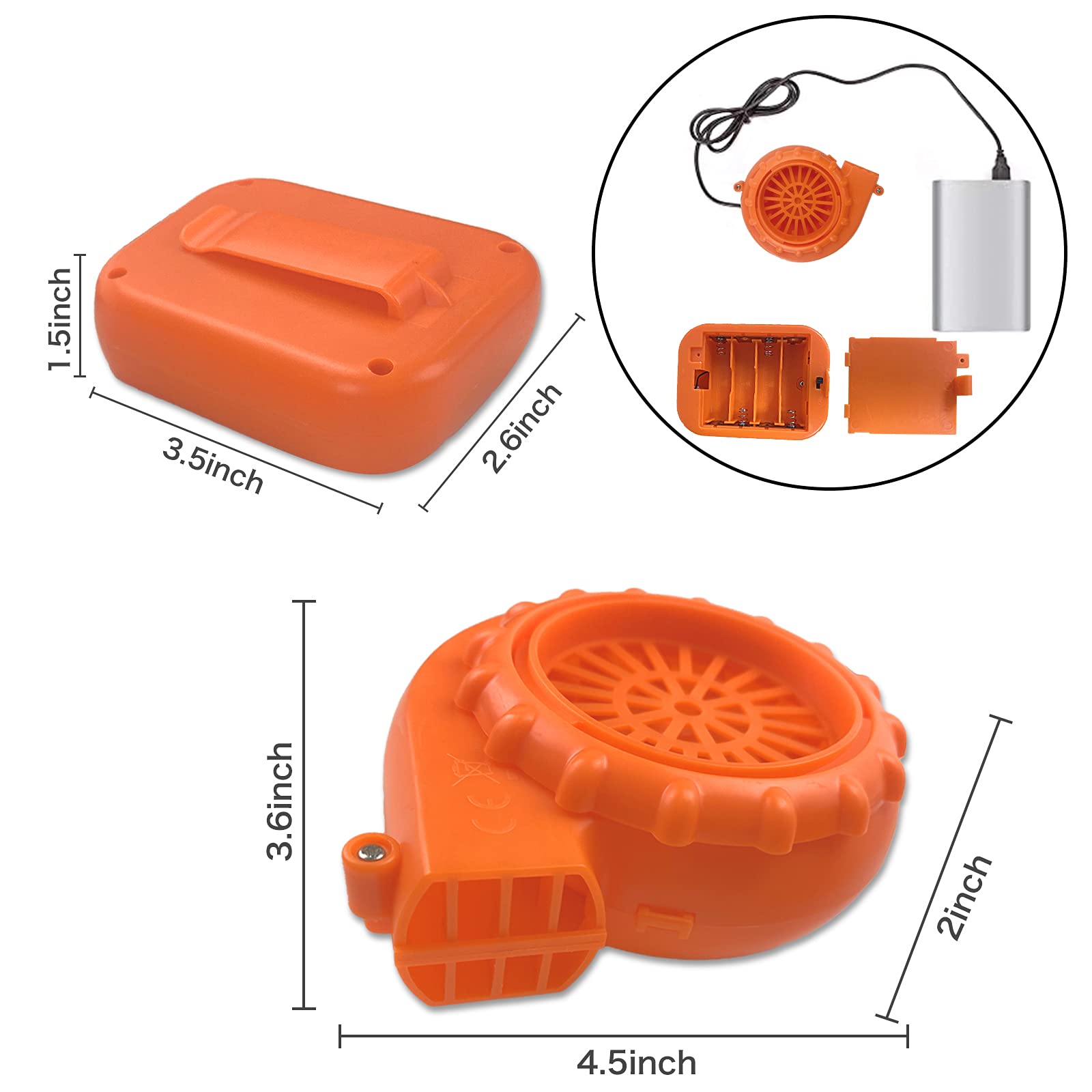 2 Pack Mini Blower Fan for Inflatable Costumes - Halloween Party Accessory
