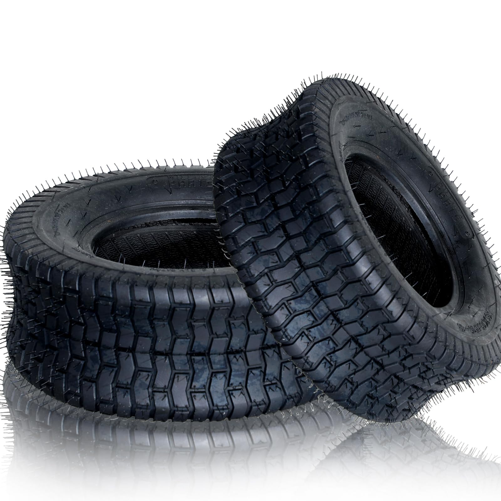 16x6.50-8 Tubeless Lawn Mower Tires - 2 Pack for Garden Tractors & Golf Carts - All-Terrain Turf Tires for Smooth Lawn Mowing and Course Maintenance