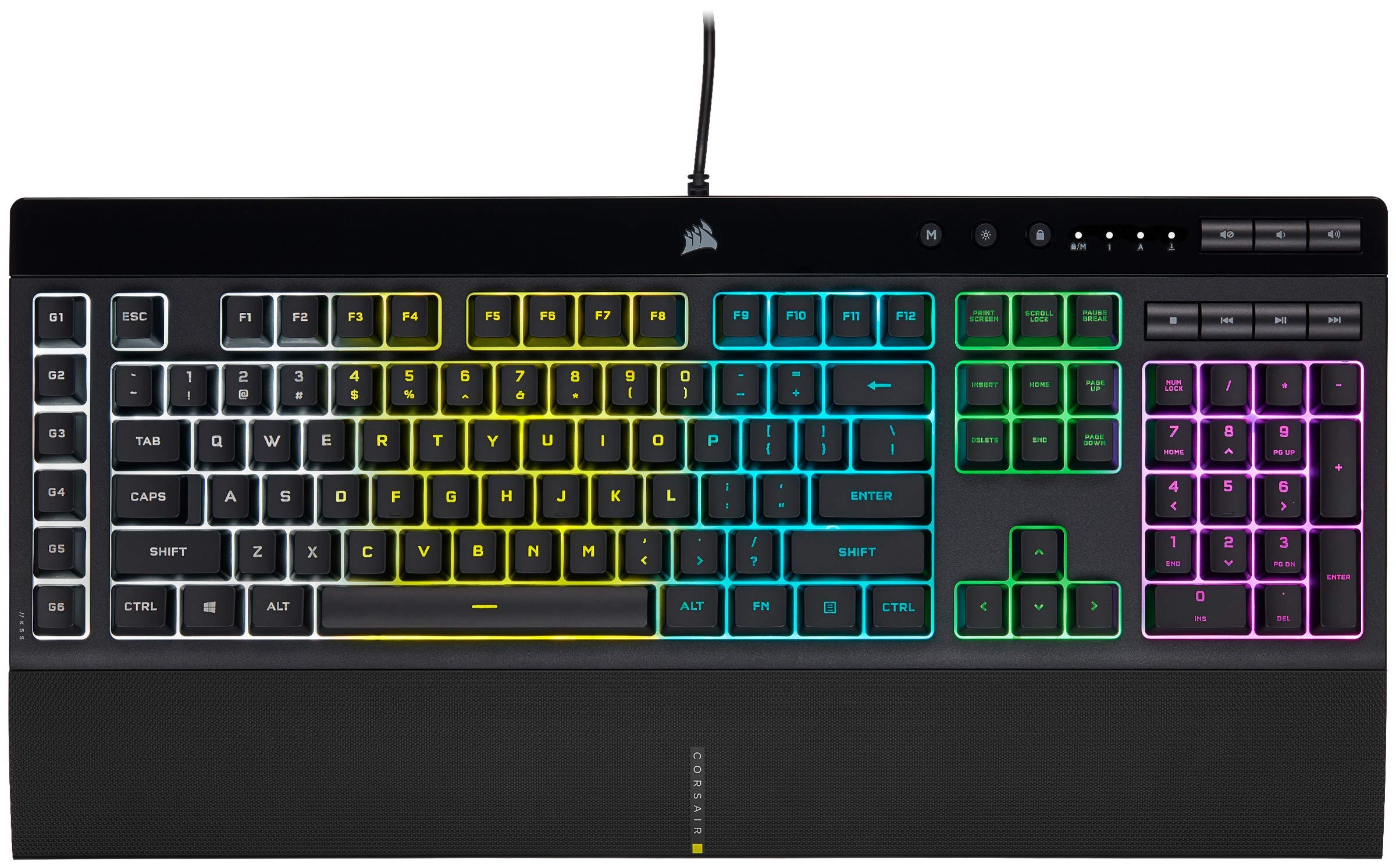 Corsair K55 RGB PRO Wired Gaming Keyboard - Mechanical Feel, RGB Backlit, Spill-Resistant (Renewed) - Perfect for PC Gaming, Streaming & Office Work