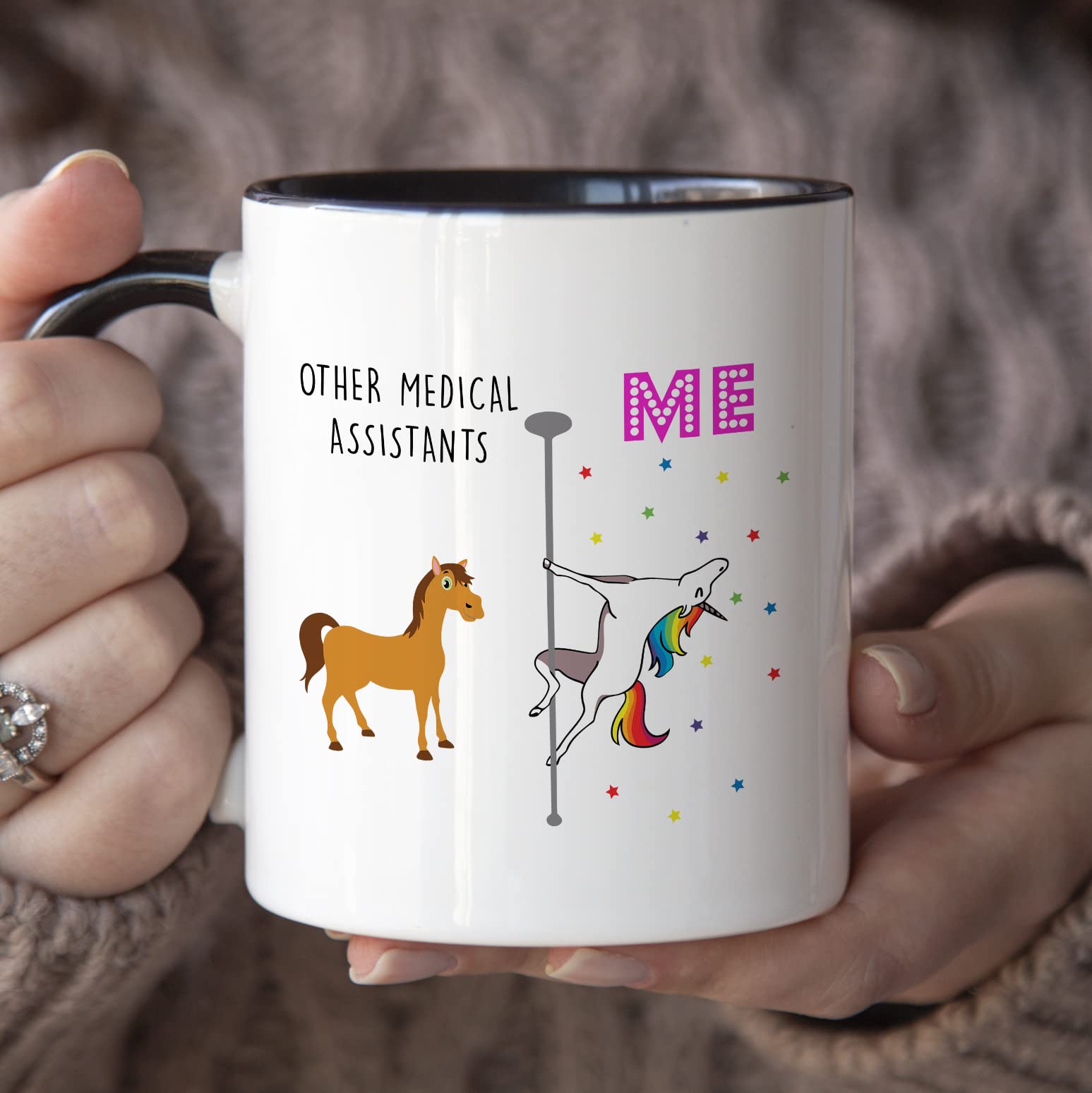 11oz Unicorn Medical Assistant Mug - Perfect Graduation & MA Week Gift for Women & Men (Black Handle) - Ideal for Coffee, Tea & Office Use