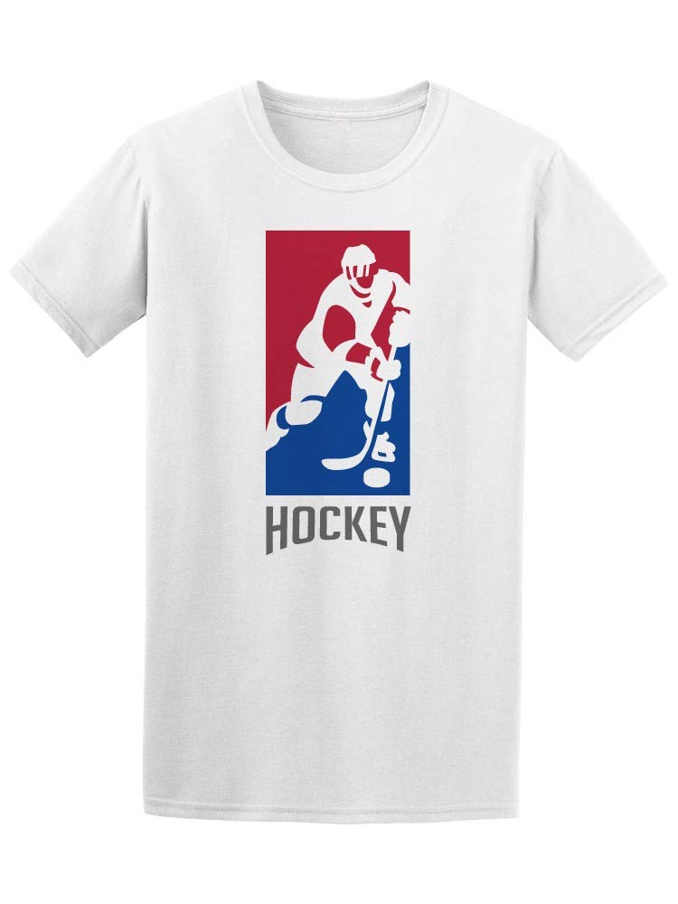 Red & Blue Ice Hockey Player T-Shirt for Men - Comfortable & Stylish Hockey Fan Apparel for Games, Training & Casual Wear