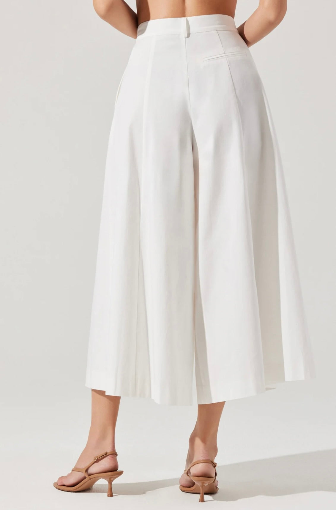 Rowen Pleated Culotte Pants for Women - High Waisted Wide Leg Palazzo Pants - Comfortable Office Work & Summer Casual Outfits