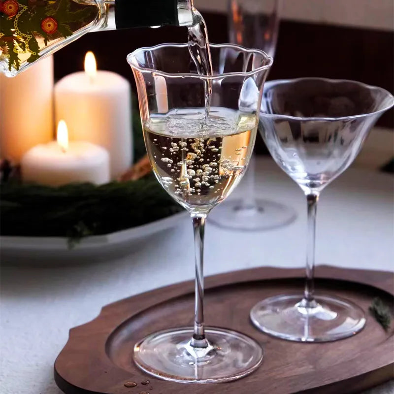 Premium Clear Grove Wine Glass Set - Elegant Stemware for Red, White & Sparkling Wine - Perfect for Dinner Parties, Weddings & Home Entertaining
