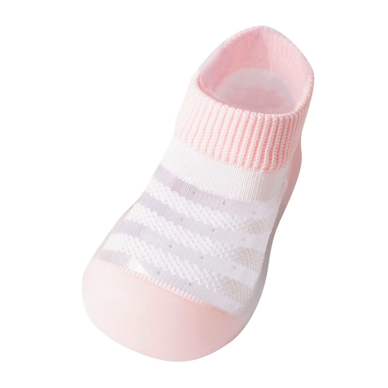 Breathable Soft Sole Rubber Socks Shoes for Toddlers Boys & Girls (5-36 Months) - Summer Striped Ankle Slippers for Playtime & Indoor Comfort