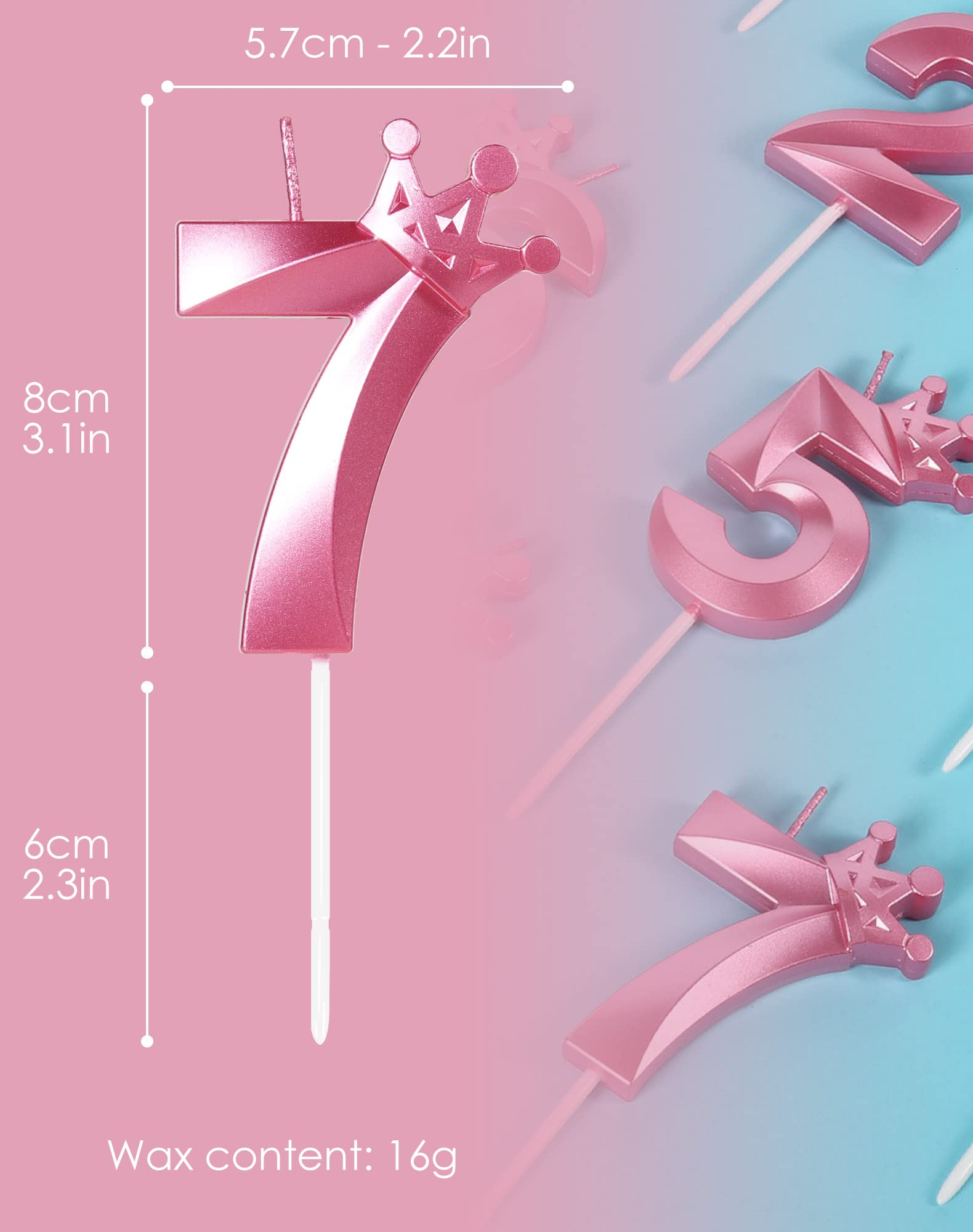 1st Birthday Candles - Number 1 Candle with Crown, Pink Happy Birthday Cake Candles, 3D Design Cake Topper Decorations for Girls, Pets, Birthday Parties & Wedding Anniversaries | Perfect for Baby Showers, Gender Reveals & Special Celebrations