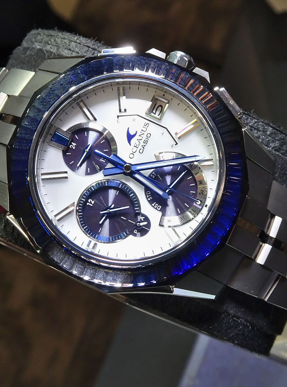 CASIO Oceanus Manta S6000PB 7AJR Limited Edition Platinum Blue Men's Watch - Japanese JDM Made, Solar Powered, Atomic Timekeeping for Business & Luxury Wear