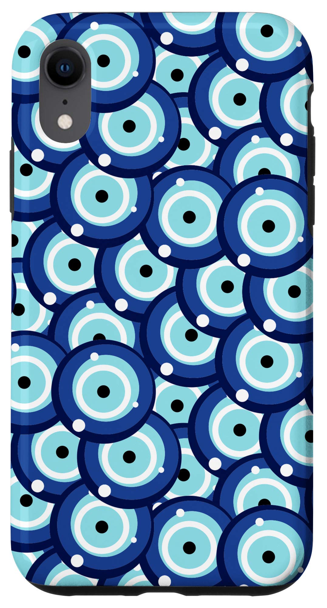 iPhone XR Case - Evil Eye Design in Blue & Black - Slim Protective Cover for Everyday Use, Travel & Work