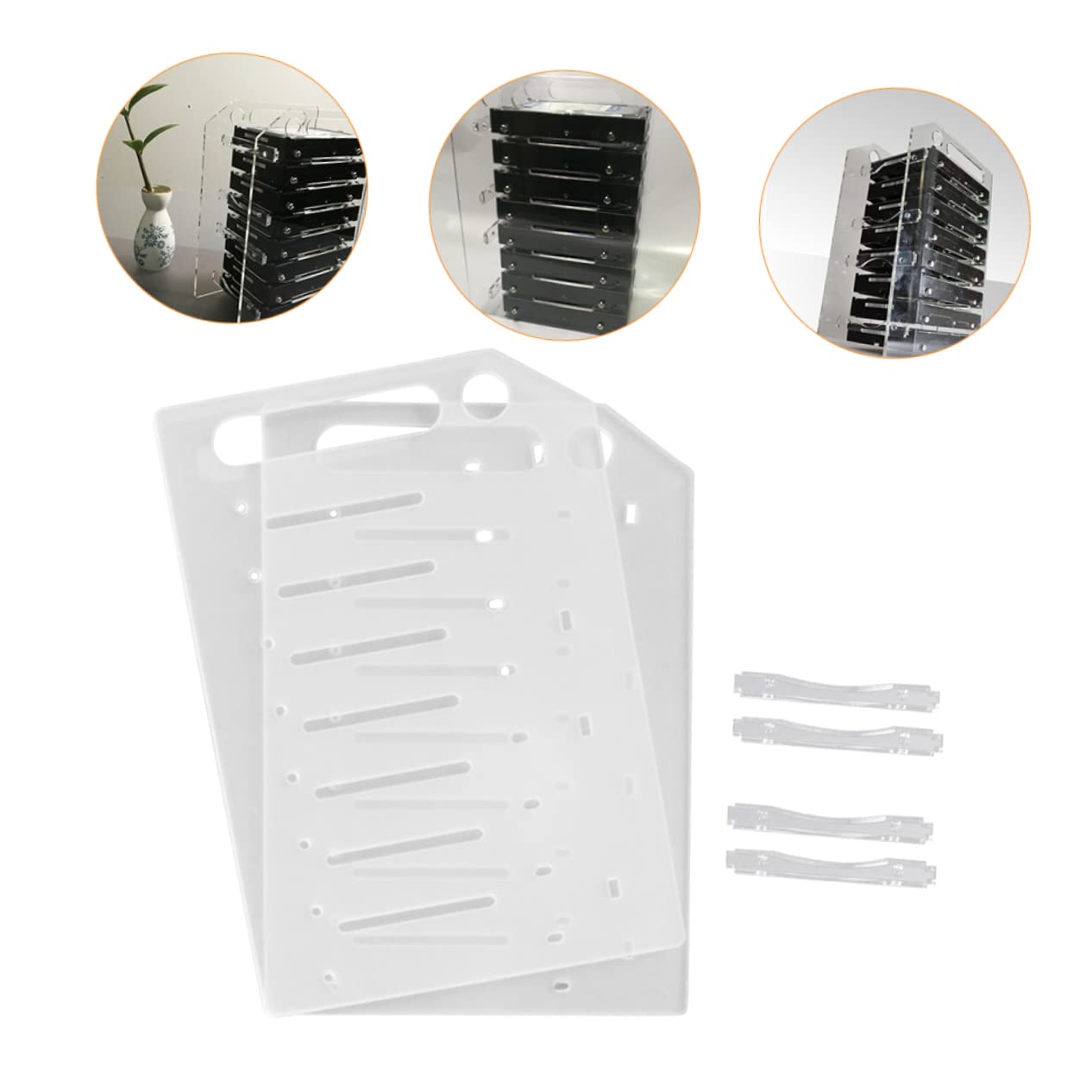 OSALADI 3.5 Inch Hard Drive Rack - Multi-Layer HDD Storage Shelf for Computer, External Hard Drive Case Mounting Bracket & Computer Stand - Perfect for PC, Server, and NAS Storage Organization