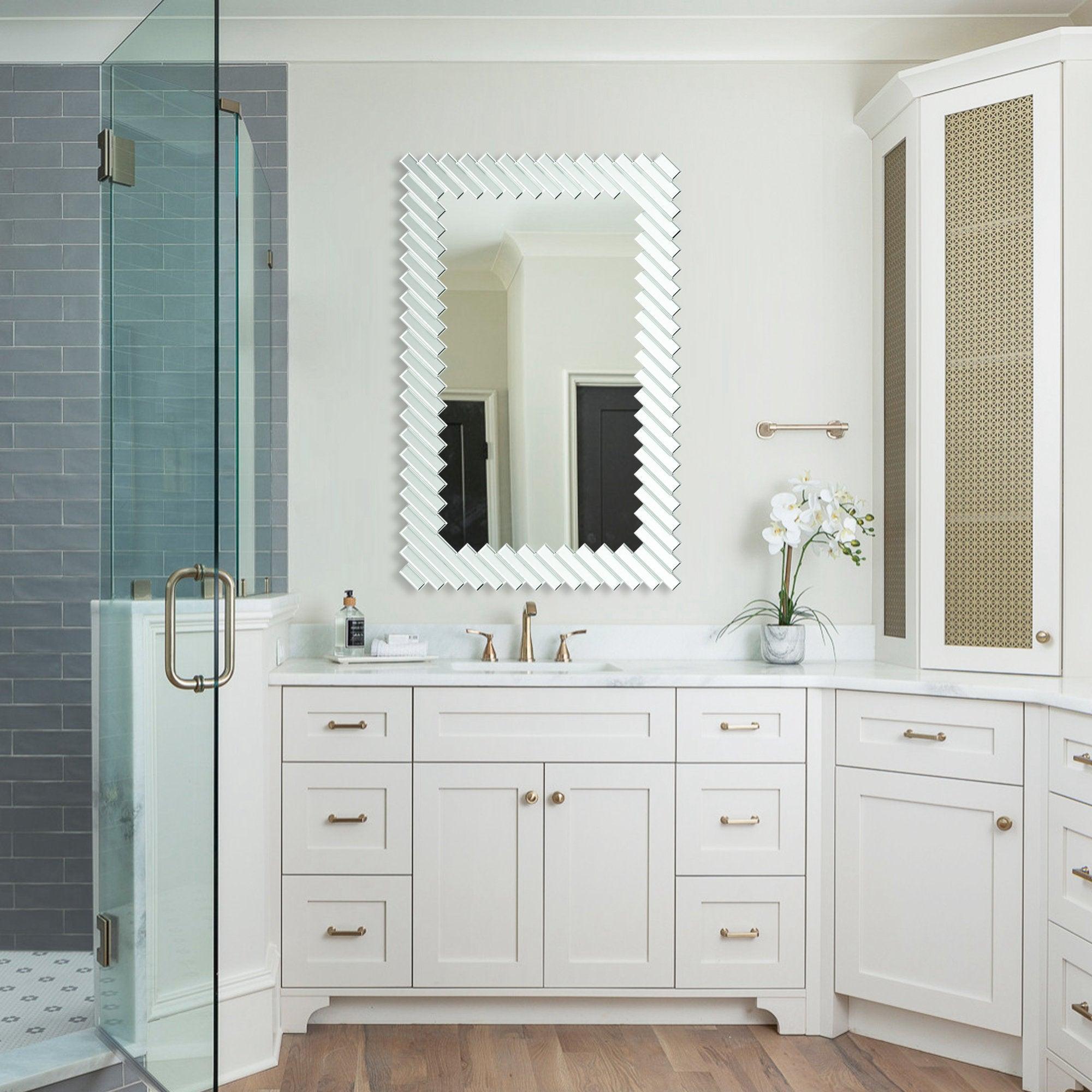 Modern Rectangle Framed Wall Mirror - Elegant Home Decor for Living Room, Bedroom & Entryway - Perfect for Adding Style and Space to Any Room
