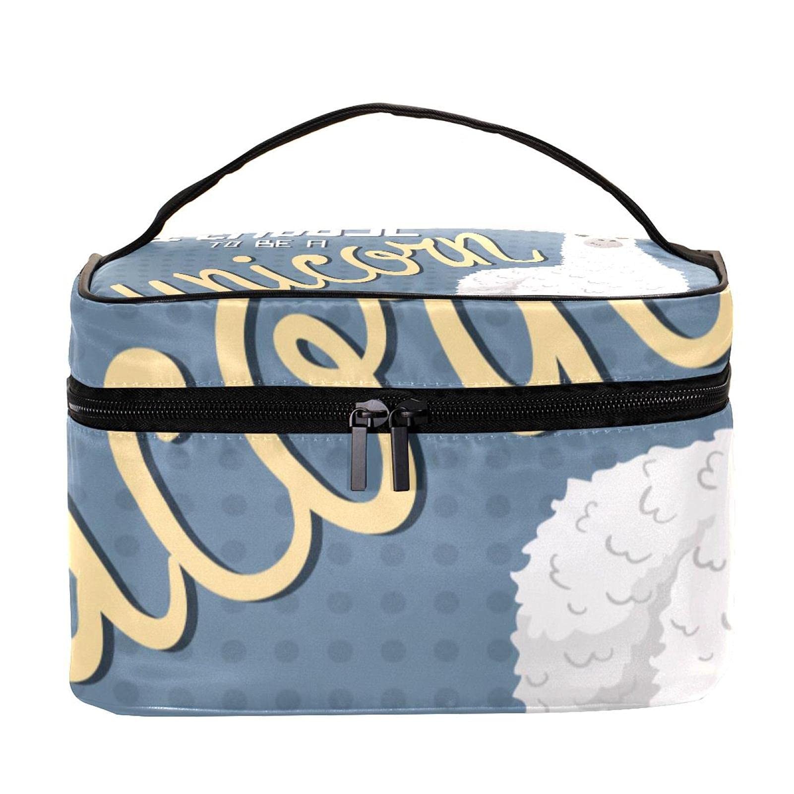 Llama Animal I Choose to Be A Unicorn Travel Makeup Bag - Large Cosmetic Organizer with Zipper for Women & Girls - Perfect for Travel, Gym, and Everyday Use