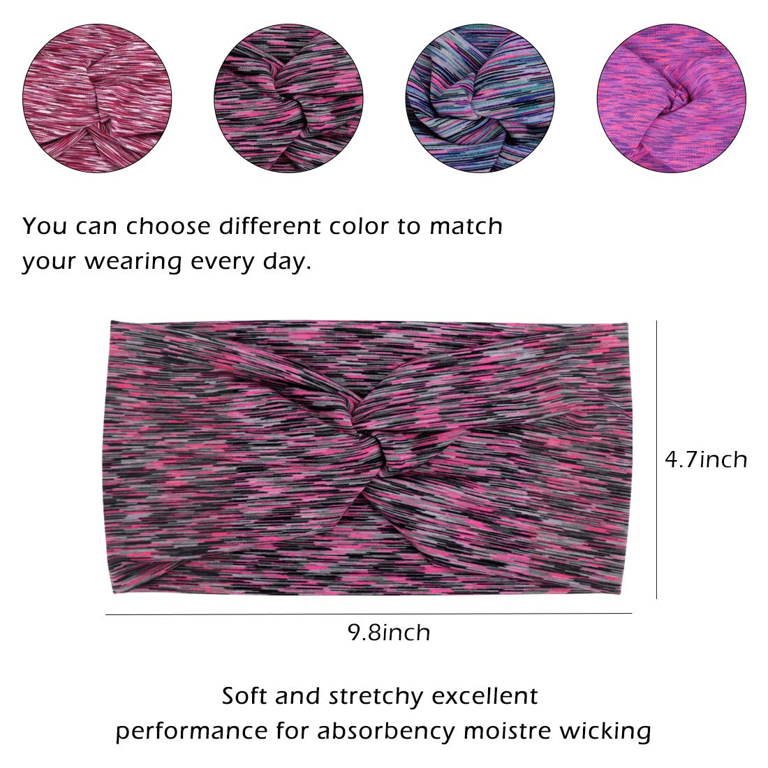Women's Button Headbands with Ear Protection - Boho Elastic Hair Bands for Yoga, Running & Workouts - Moisture-Wicking Sweatband Head Wraps - Perfect Gift for Active Friends (Great for Gym, Sports & Outdoor Activities)