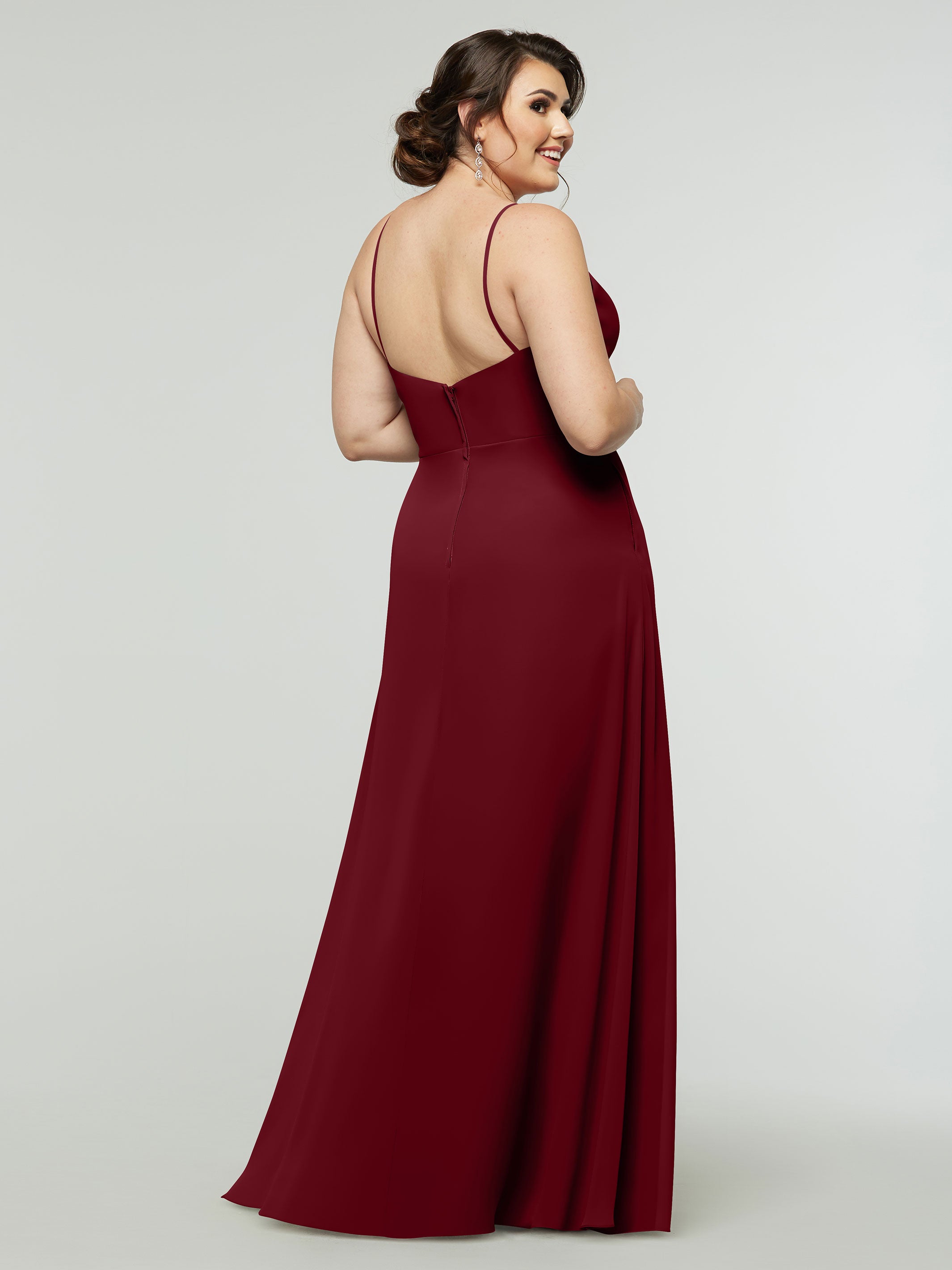 Elegant 80182 Chiffon A-Line Bridesmaid Dress with V-Neck & Spaghetti Straps - Perfect for Weddings, Prom & Formal Events