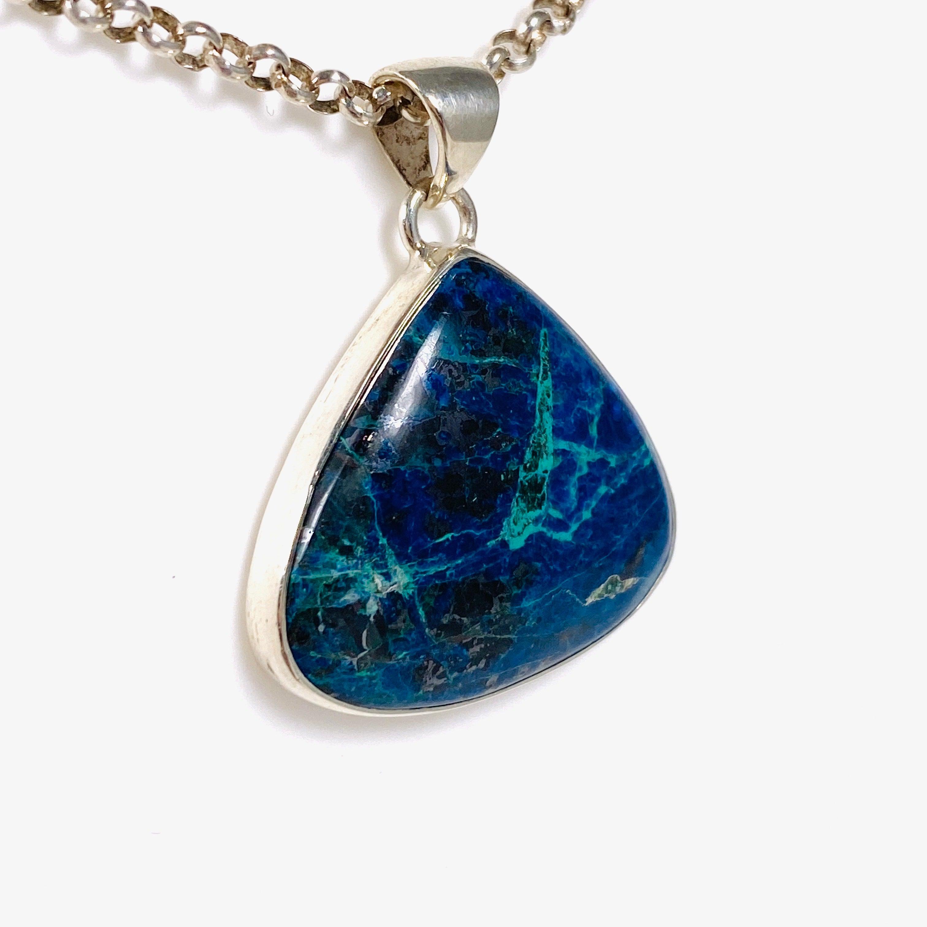 Shattuckite Teardrop Pendant Necklace KPGJ3188 - Handmade Blue Crystal Jewelry for Women, Gift for Her, Spiritual Healing & Meditation Accessory