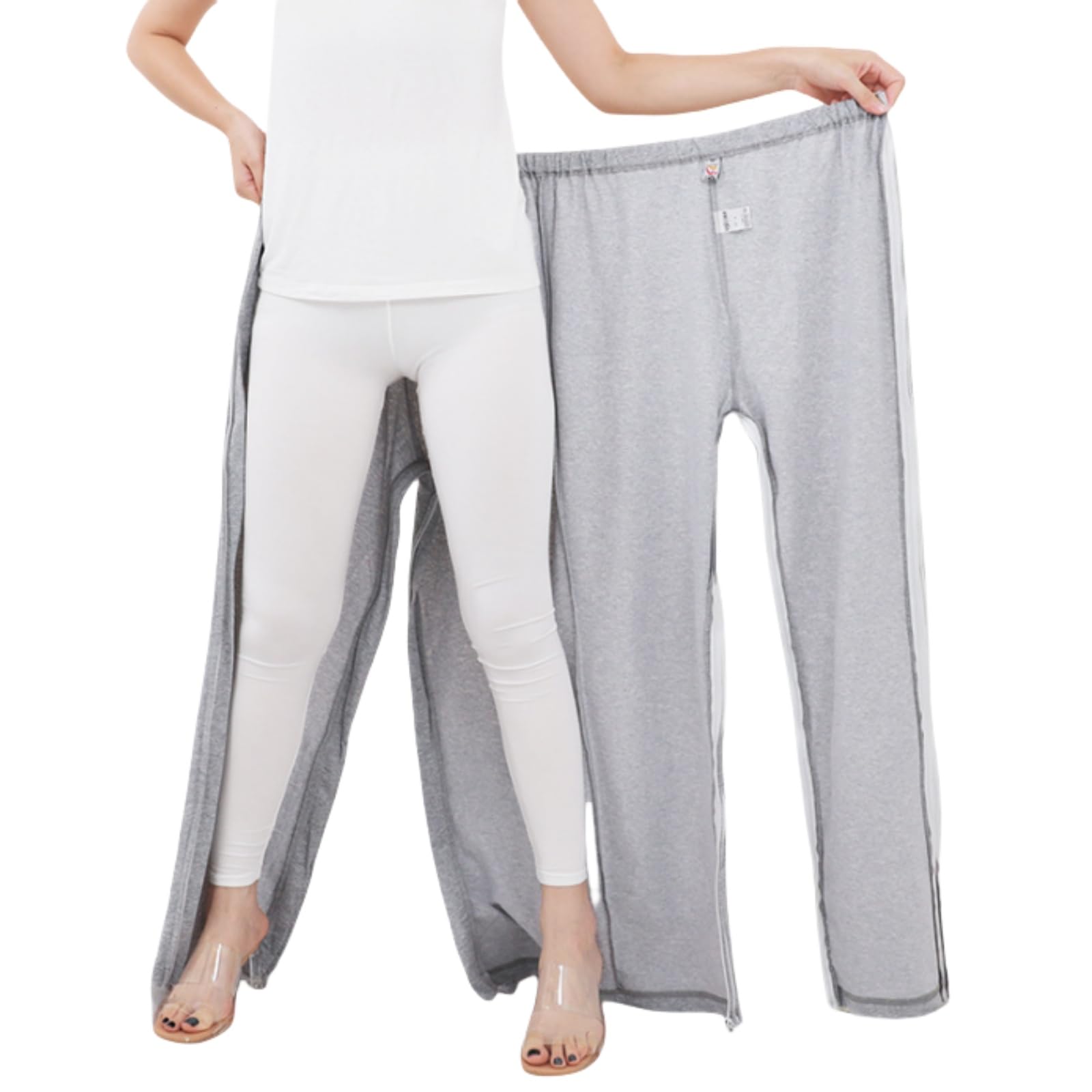WEEOATAR Unisex Patient Pants with Zippers - Comfortable Bedridden & Disability Clothing, Nursing Hospital Gowns for Elderly Care, Post-Surgery Recovery & Home Healthcare