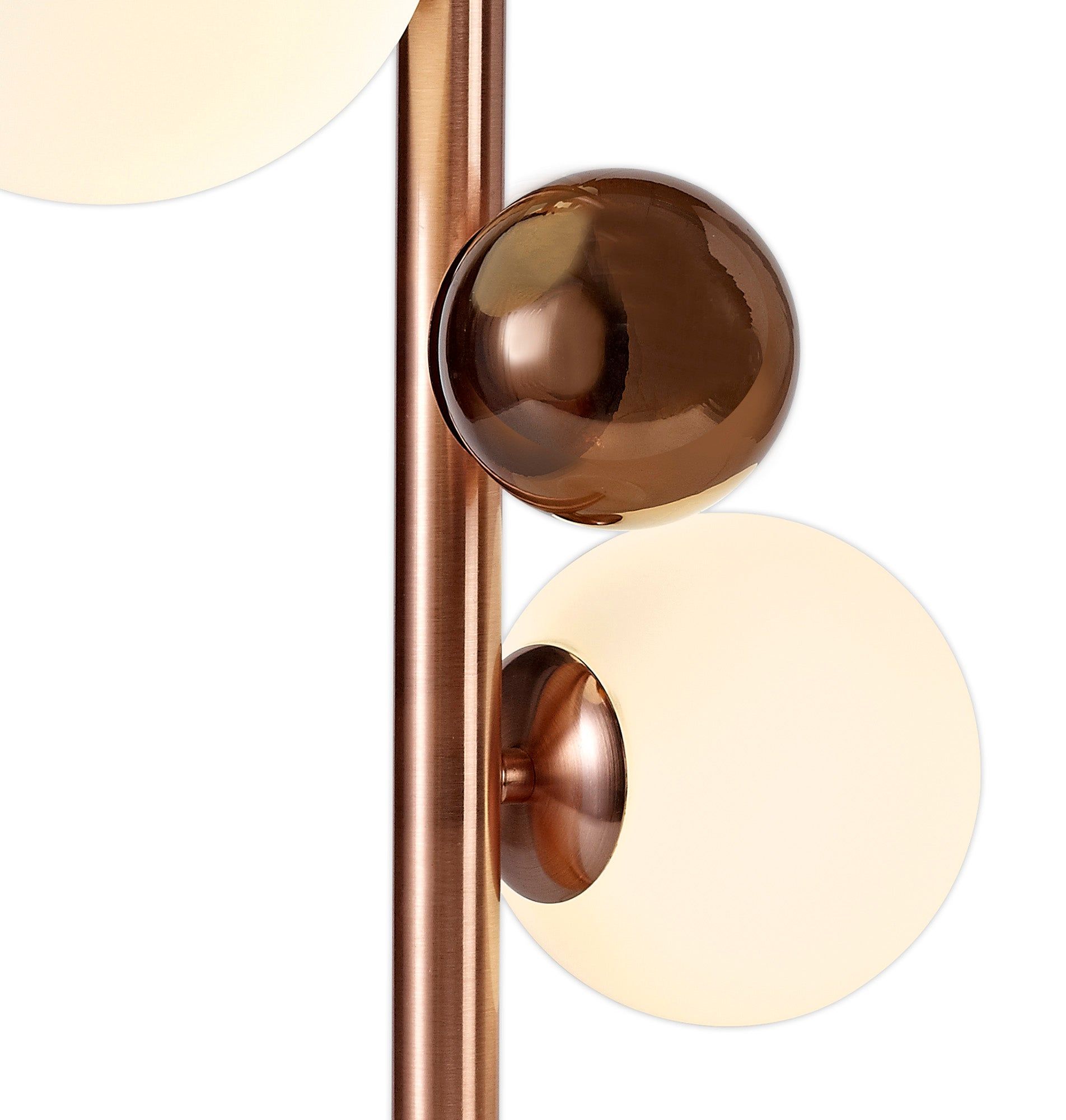 Modern Austin Table Lamp - 1/3Lt x G9 Bulb - Copper & Opal, Polished Chrome & Iridescent, Polished Chrome & Black Options - Smoked Glass Shade IP20 - Perfect for Bedroom, Living Room, or Office Lighting