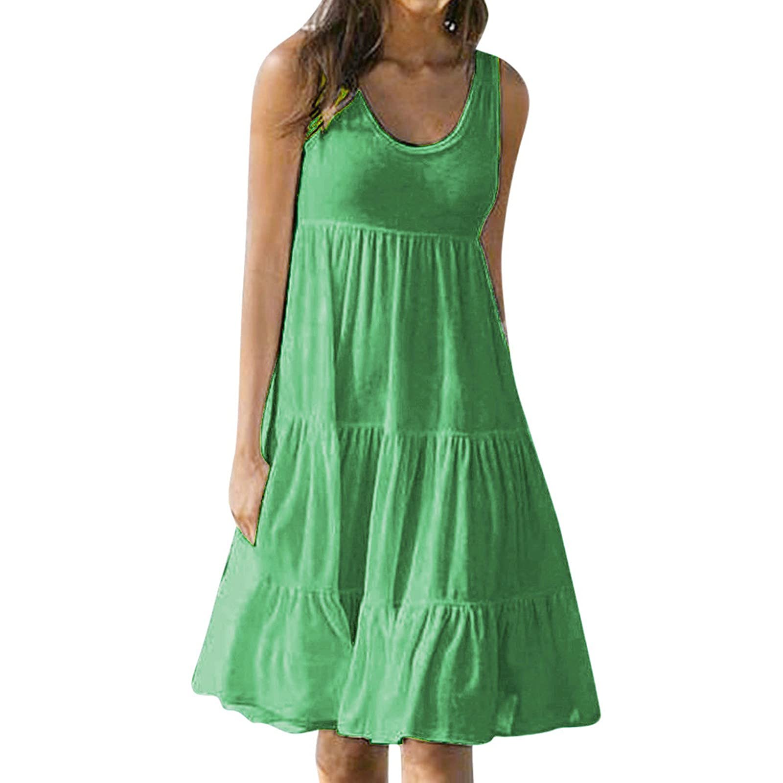 Max Studio Women's Summer Sleeveless Beach Dress - Solid Red Holiday Party Dress for Women | Perfect for Beach Vacations, Cocktail Parties & Summer Weddings