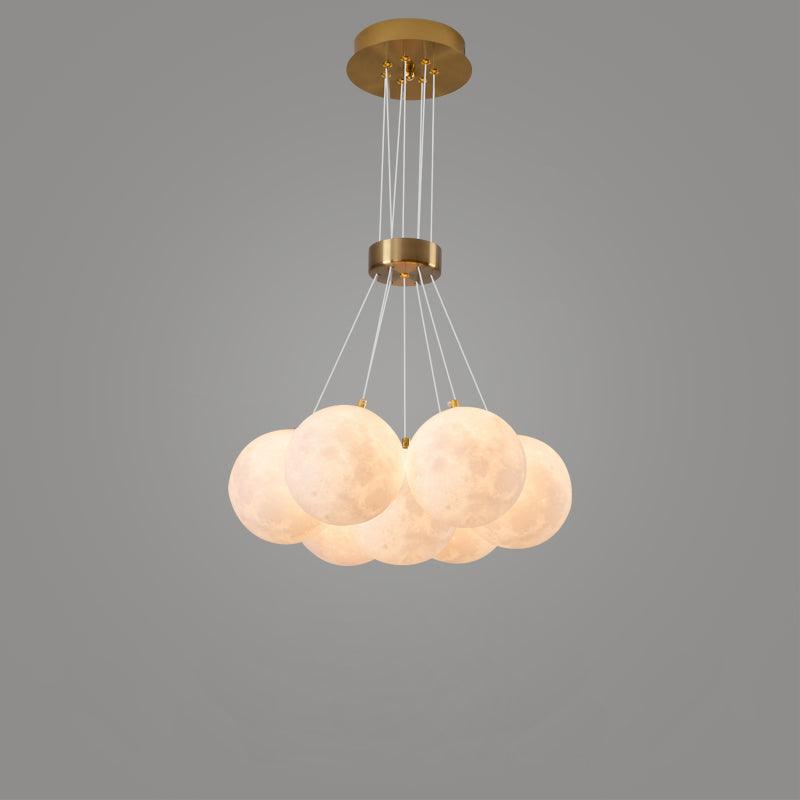 Modern Lunar Pendant Light - Stylish Moon-Shaped Hanging Lamp for Dining Room, Bedroom & Living Room Decor - Perfect for Home, Cafe and Restaurant Lighting