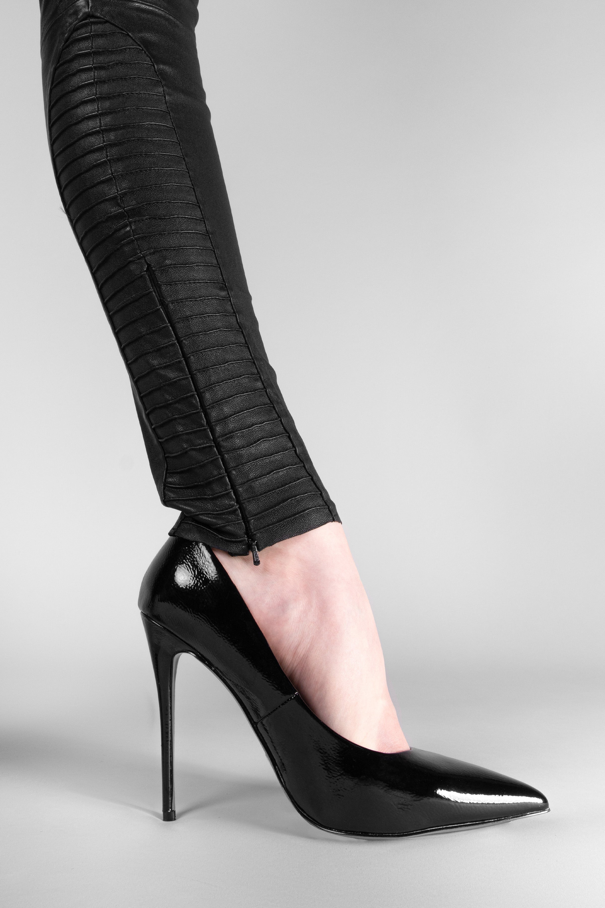 Kay Michaels Faux Leather Leggings for Women - High Waisted Stretchy Black Leggings | Perfect for Yoga, Workout & Night Out