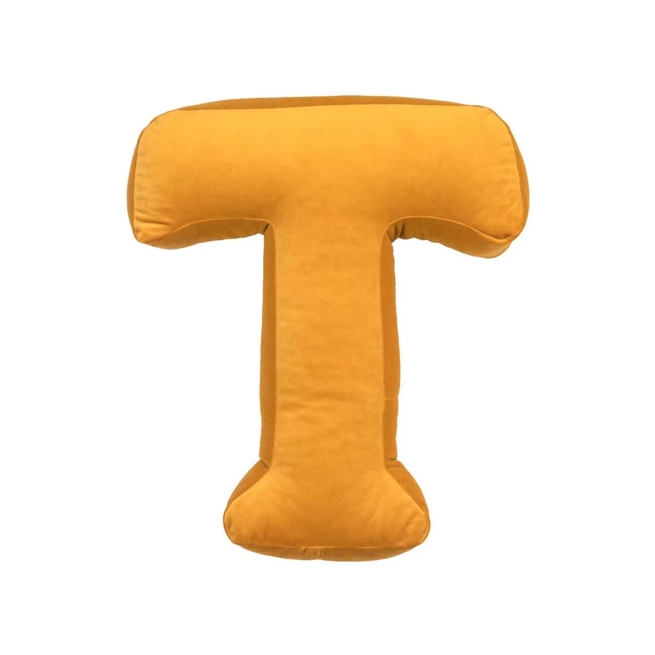 Velvet Alphabet Throw Pillow - Soft Letter T Cushion for Nursery, Playroom & Kids Room Decor | Yellow Plush Pillow Gift for Toddlers & Children (Perfect for Reading Nooks, Birthday Presents & Cozy Home Decor)