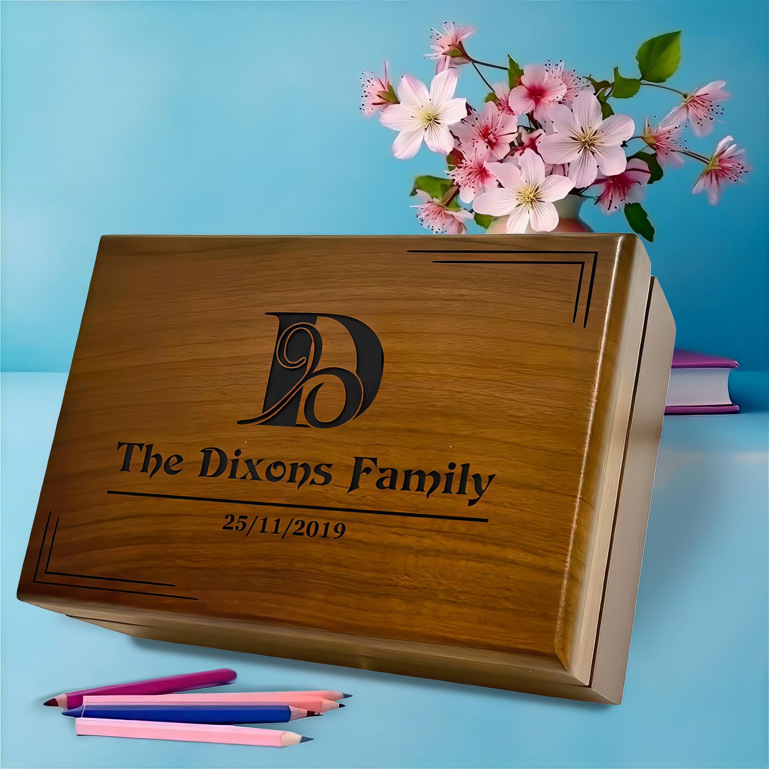 Personalized Engraved Wooden Box - Wedding, Anniversary & Gifts for Home
