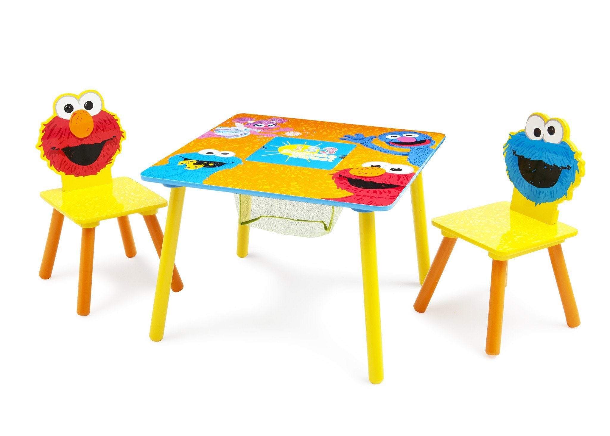 Sesame Street Kids Table and Chair Set with Storage - Toddler Learning & Play Furniture for Classroom, Daycare or Home Playroom