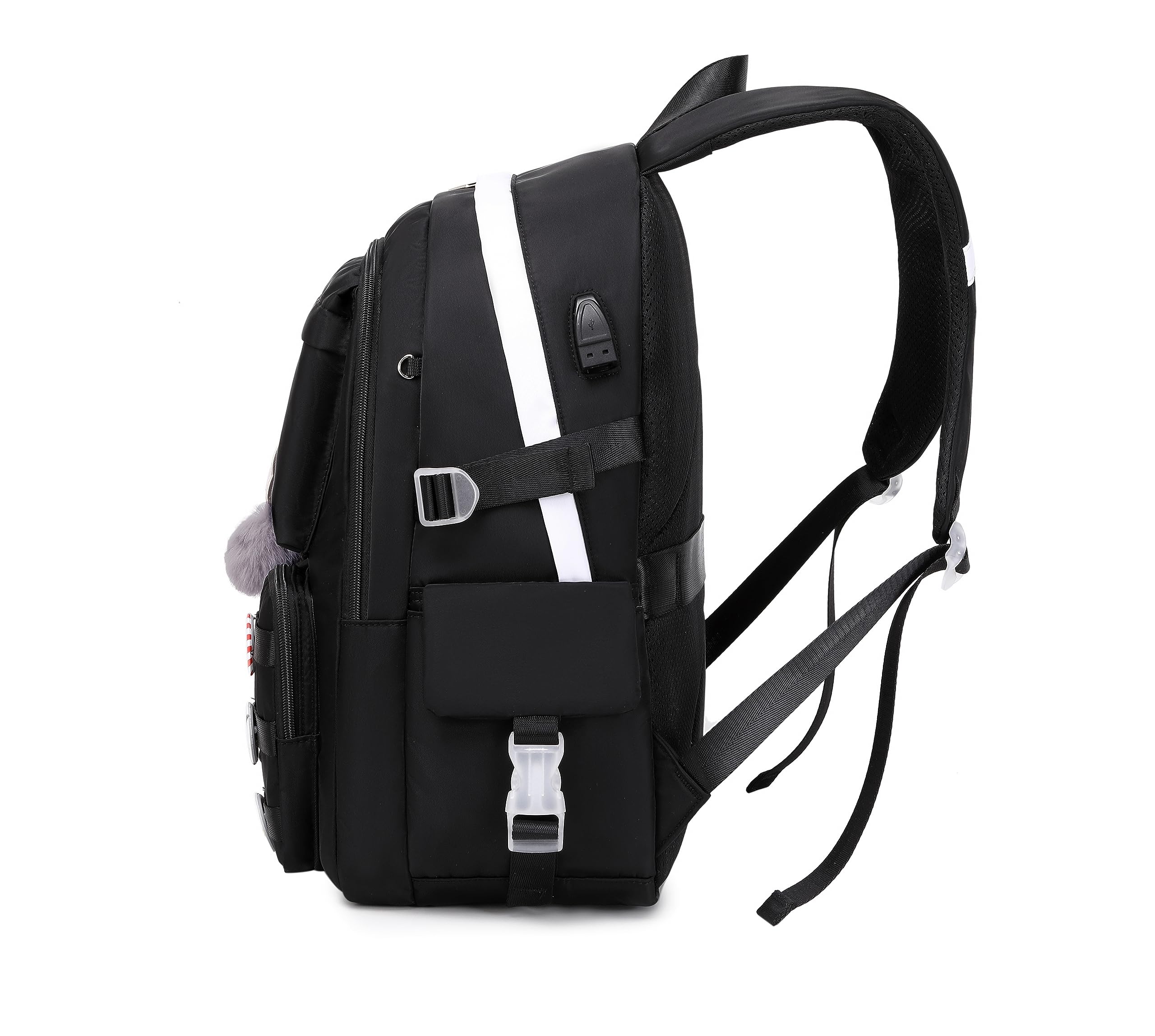 Cute Girls Backpack for School & College - Stylish Women's Bookbag with 15.6 Inch Laptop Compartment (Black) - Perfect for Daily Commute, Campus Life & Travel Accessories