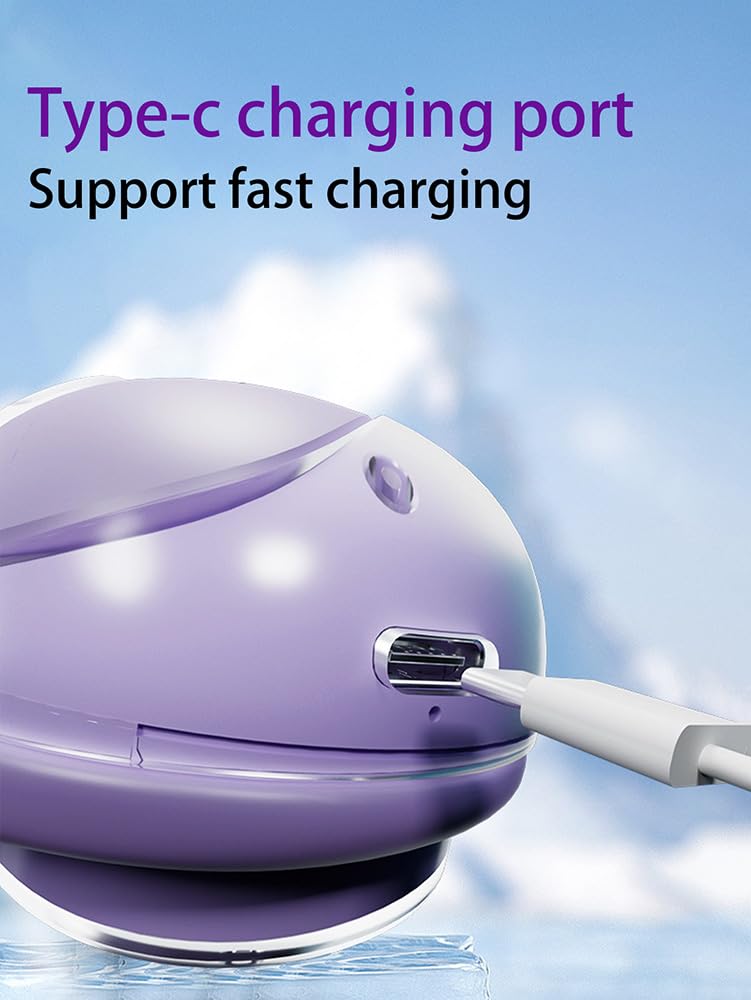 Wireless Bluetooth Earbuds with Charging Case - Ball Shape TWS Gaming Headphones, Low Latency for iPhone & Android (Purple) - Perfect for Gamers, Runners, Fitness & Sports Enthusiasts