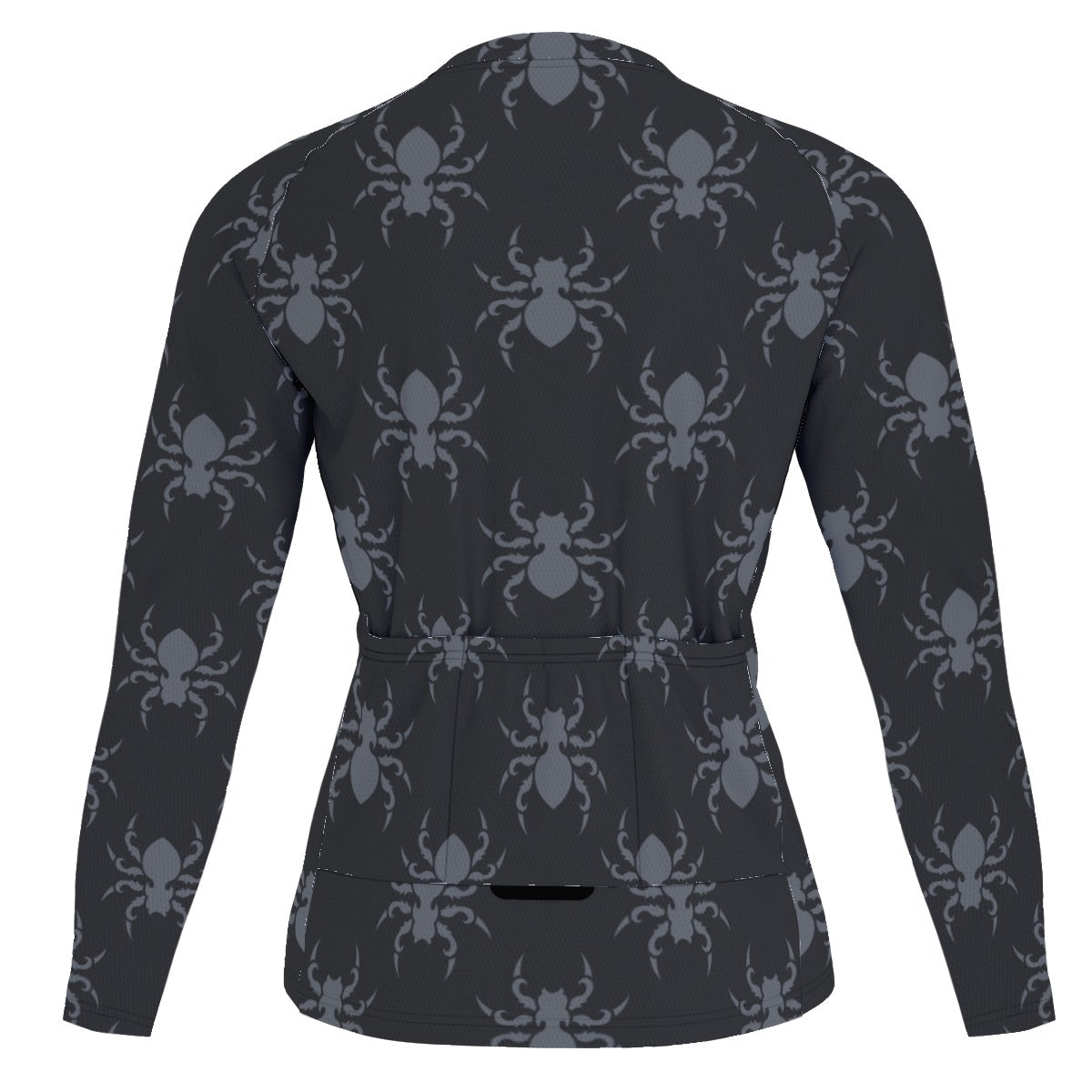Gothic Spider Print Men's Long Sleeve Cycling Jersey - Breathable Performance Bike Shirt for Road & Mountain Biking
