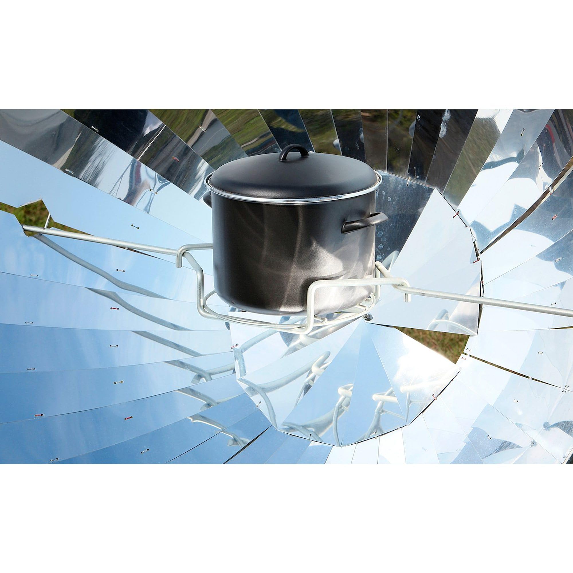 Eco-Friendly Parabolic Solar Cooker Sticker | Oval Car Bumper Decal for Outdoor Enthusiasts | Perfect for Camping, Hiking & Sustainable Living