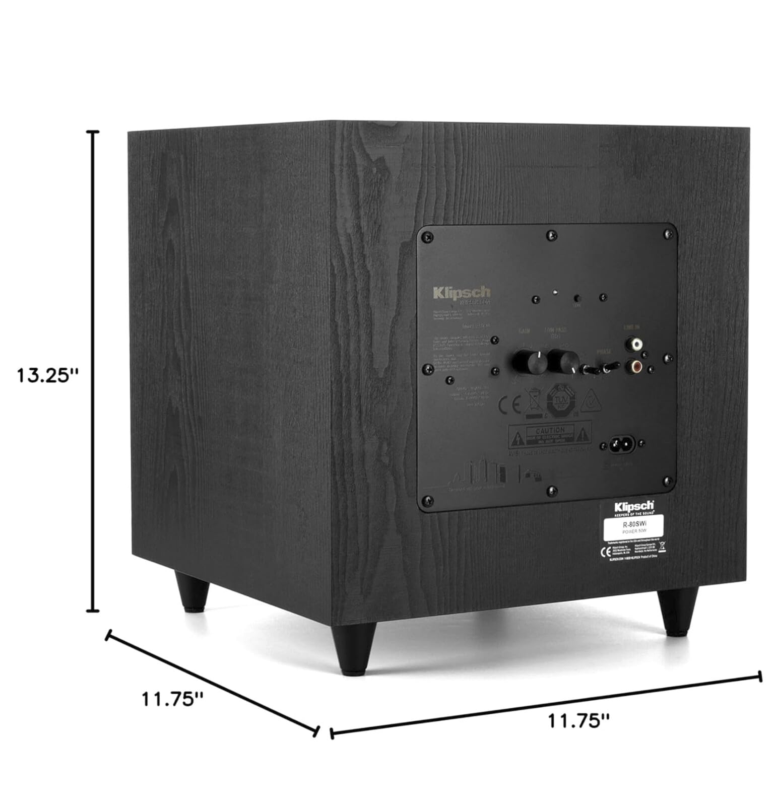 Klipsch R-80SWi 8-Inch 150W Wireless Subwoofer with High-Performance Driver - Deep Bass Home Theater Sound System - Perfect for Movies, Music & Gaming (Black)