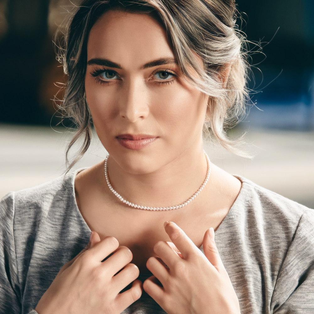 AAA Freshwater Pearl Strand Necklace - 3.5-4mm Pearls, 17 Inch Length - Elegant Jewelry for Women, Perfect for Weddings, Parties & Special Occasions