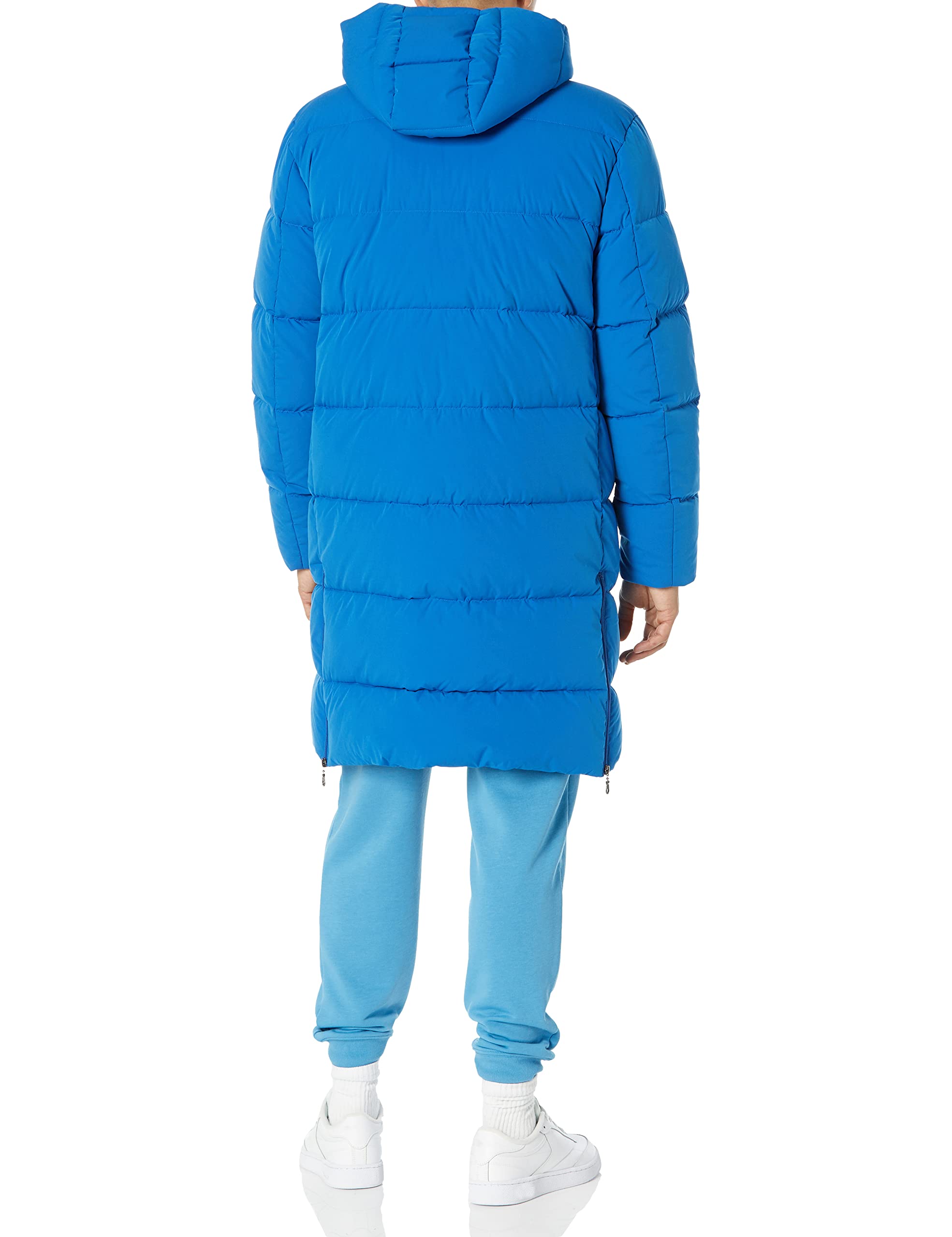 Amazon Essentials Men's Hooded Long Puffer Coat - Winter Warm Jacket for Cold Weather, Lightweight Water-Resistant Outdoor Parka - Perfect for Snow, Hiking & Daily Commute