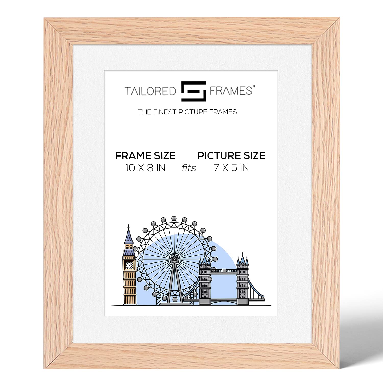 Solid Oak Wood Picture Frame 10x8