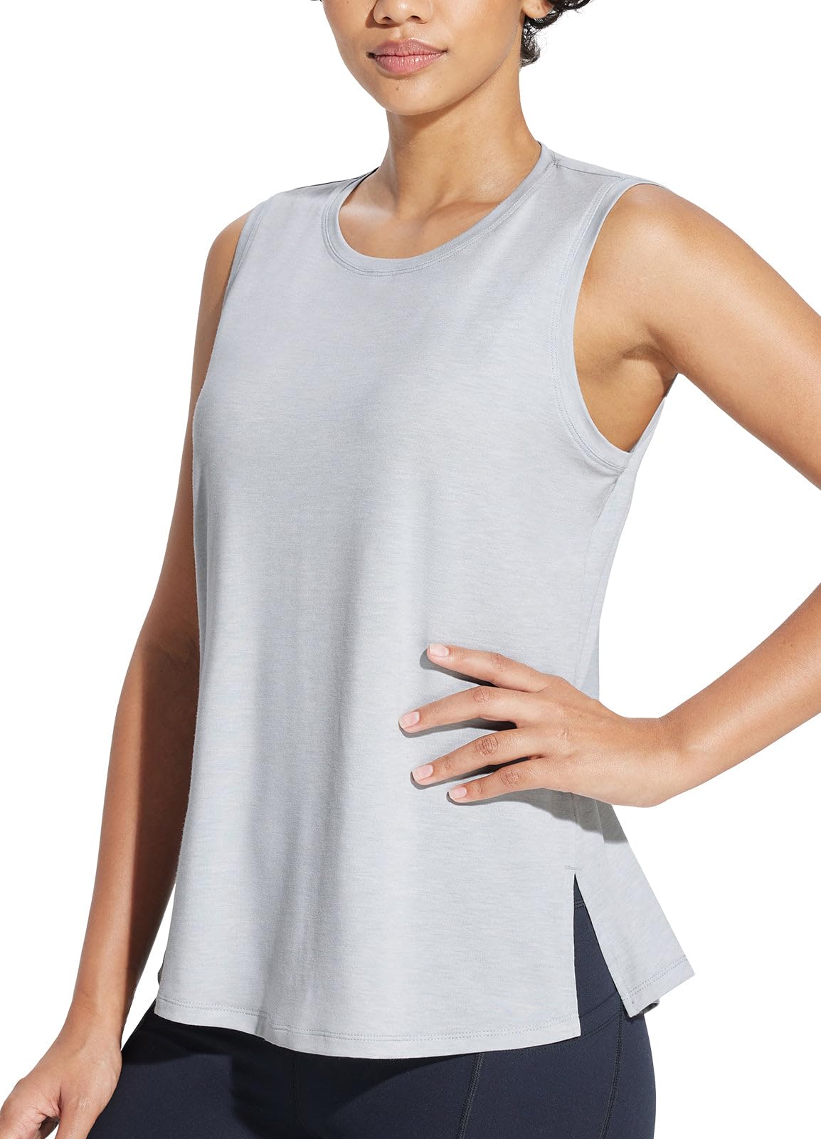 BALEAF Women's Workout Tank Tops - Sleeveless Athletic Shirts, Loose Fit Running & Yoga Tops, High Neck Gym Clothes for Women - Perfect for Running, Yoga, Gym & Outdoor Activities