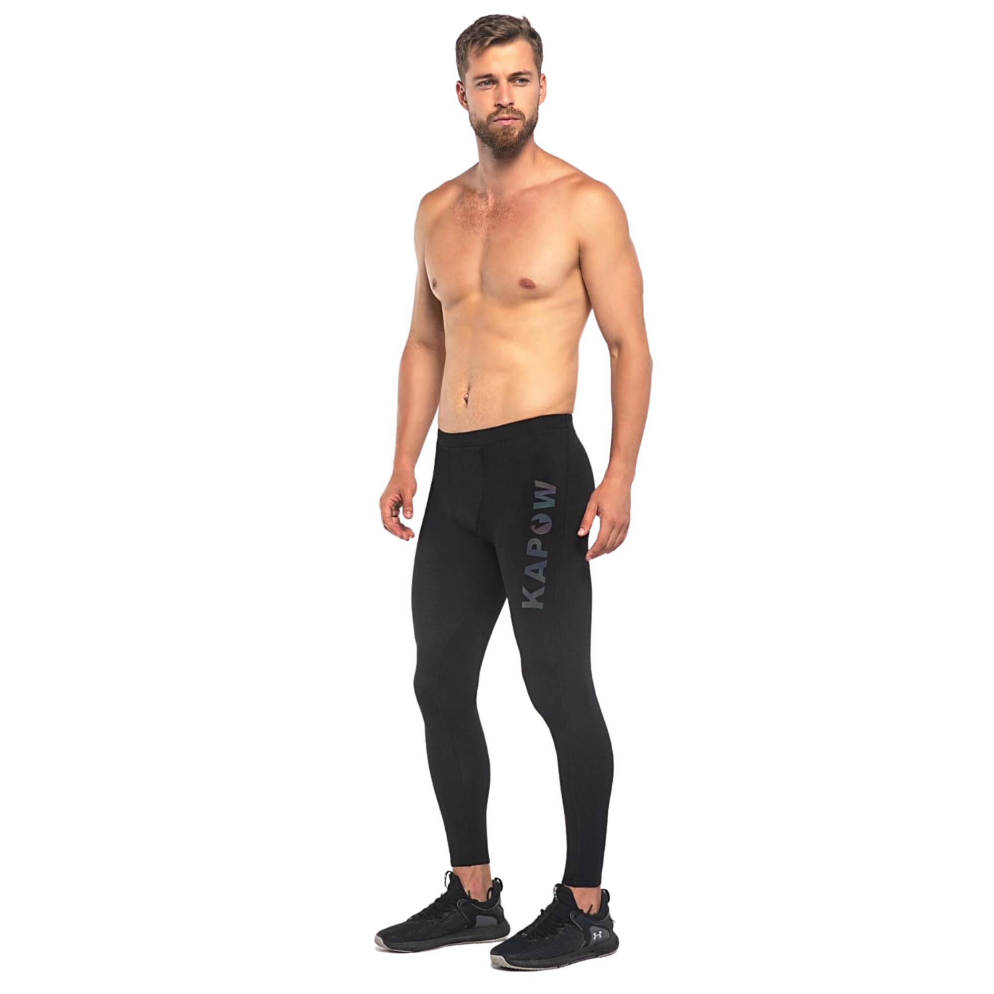 Kapow Meggings High Compression Performance Leggings for Men - Athletic Workout Pants with Pockets | Gym, Running, Yoga & Activewear