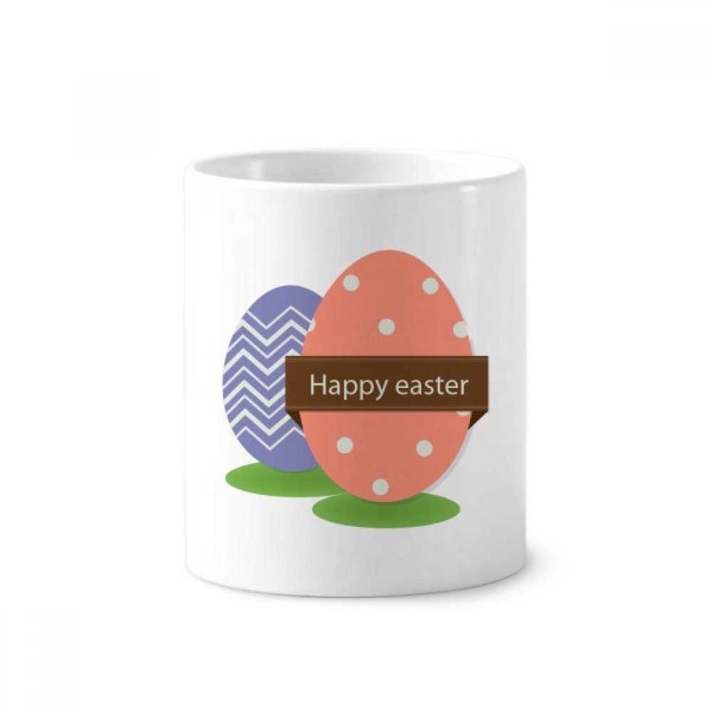 Easter Religious Festival Ceramic Mug Pencil Cup - Colorful Egg Toothbrush & Pen Holder for Desk Organizer - Perfect for Easter Decor, Office Supplies & Home Organization