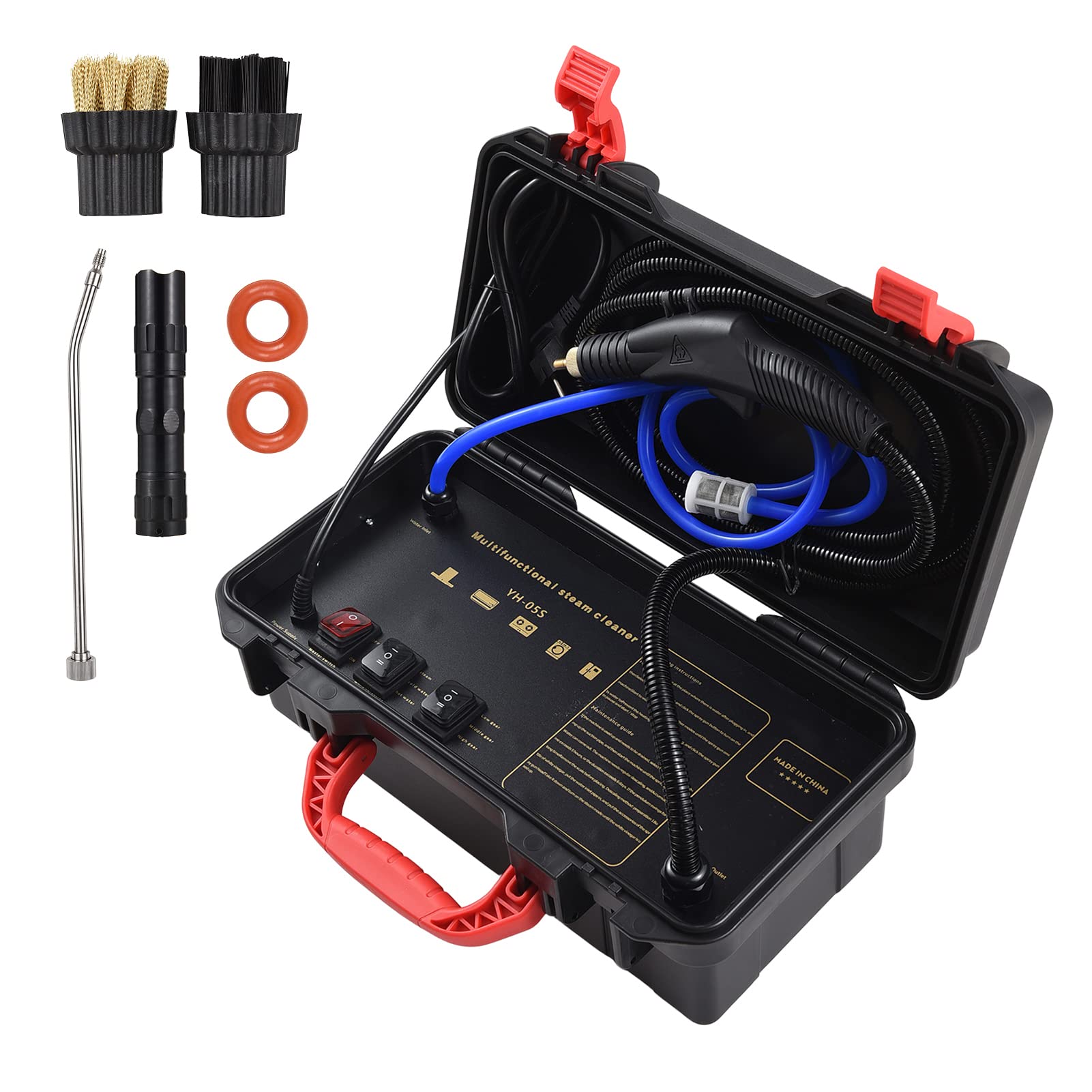 1800W Tankless High Pressure Steam Cleaner Machine - Portable Electric Steamer for Kitchen, Bathroom, Floors & Car Detailing | High Temperature Deep Cleaning | Home & Commercial Use