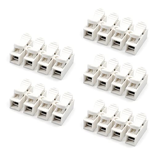 30Pcs CH-4 Spring Wire Connectors - Quick Connect Electrical Terminal Blocks for LED Strip Lights, Home Lighting & DIY Electrical Projects