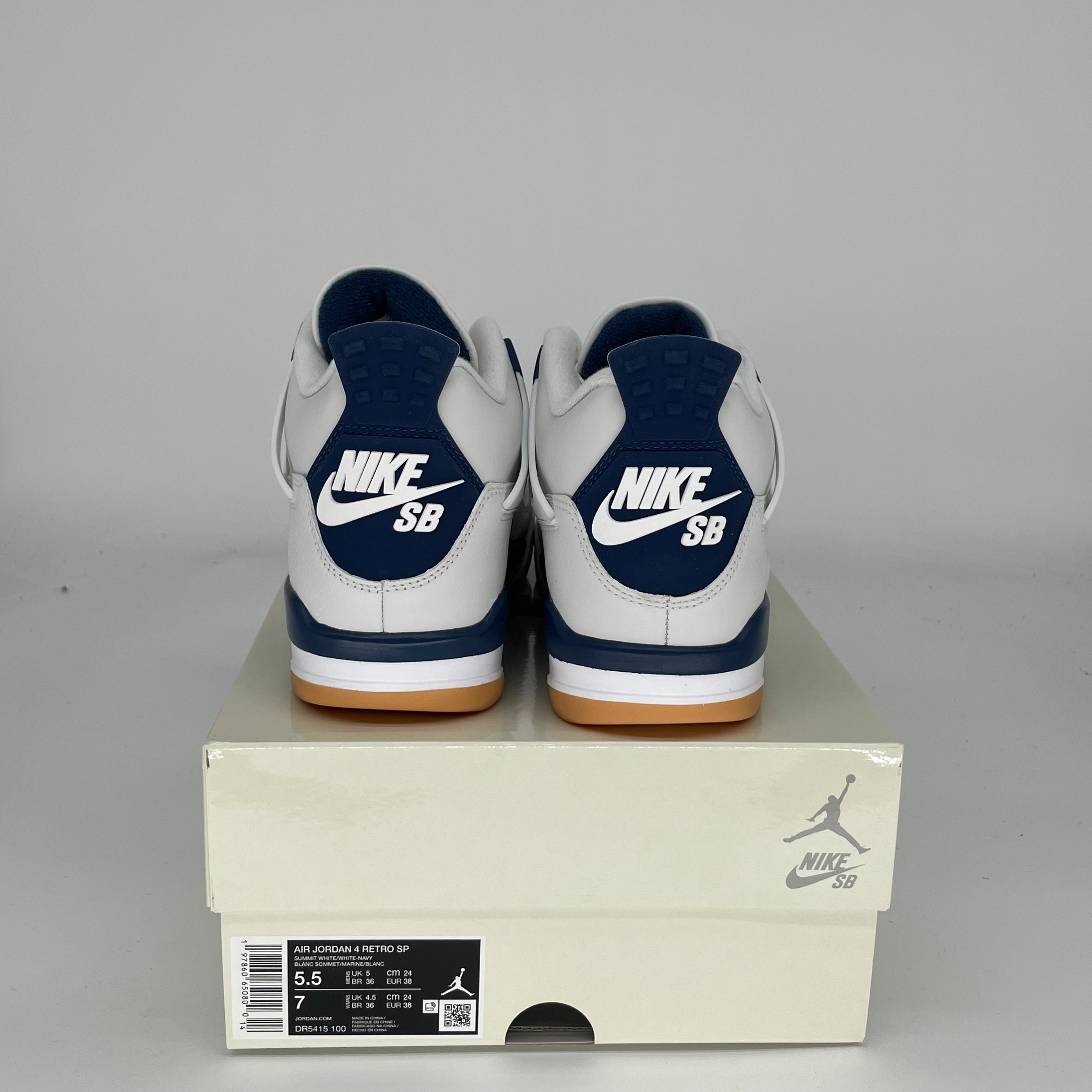 AIR JORDAN 4 SB NAVY Sneakers - Men's Size 5.5 (DR5415-100) | Authentic Basketball Shoes for Streetwear & Casual Style