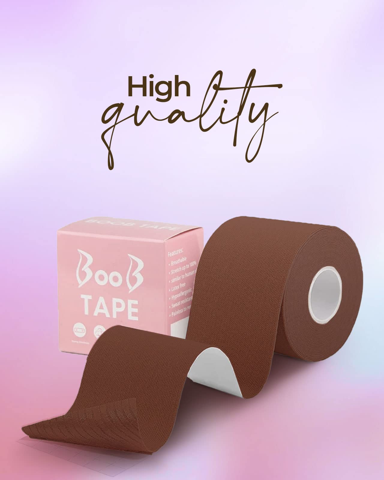 Boob Tape for Breast Lift - Reusable Silicone Bra & Body Tape with 1-Pair Soft Covers | Perfect for Backless Dresses, Strapless Outfits & Swimwear Support