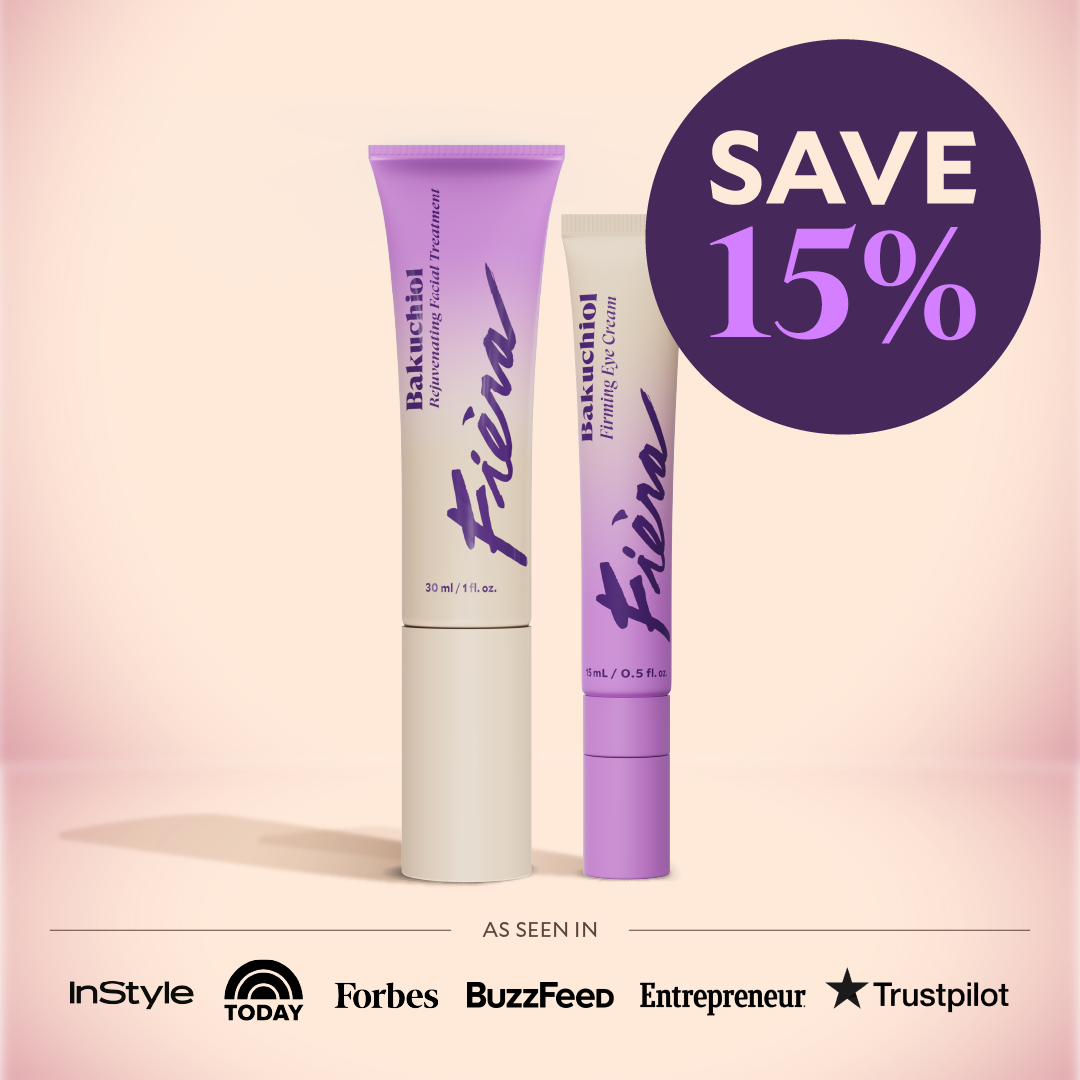 Fiera Bakuchiol Skincare Set - Natural Anti-Aging Face Serum & Moisturizer for Women - Vegan, Cruelty-Free Skincare Routine for Fine Lines & Wrinkles - Perfect for Daily Use & Nighttime Skincare Regimen