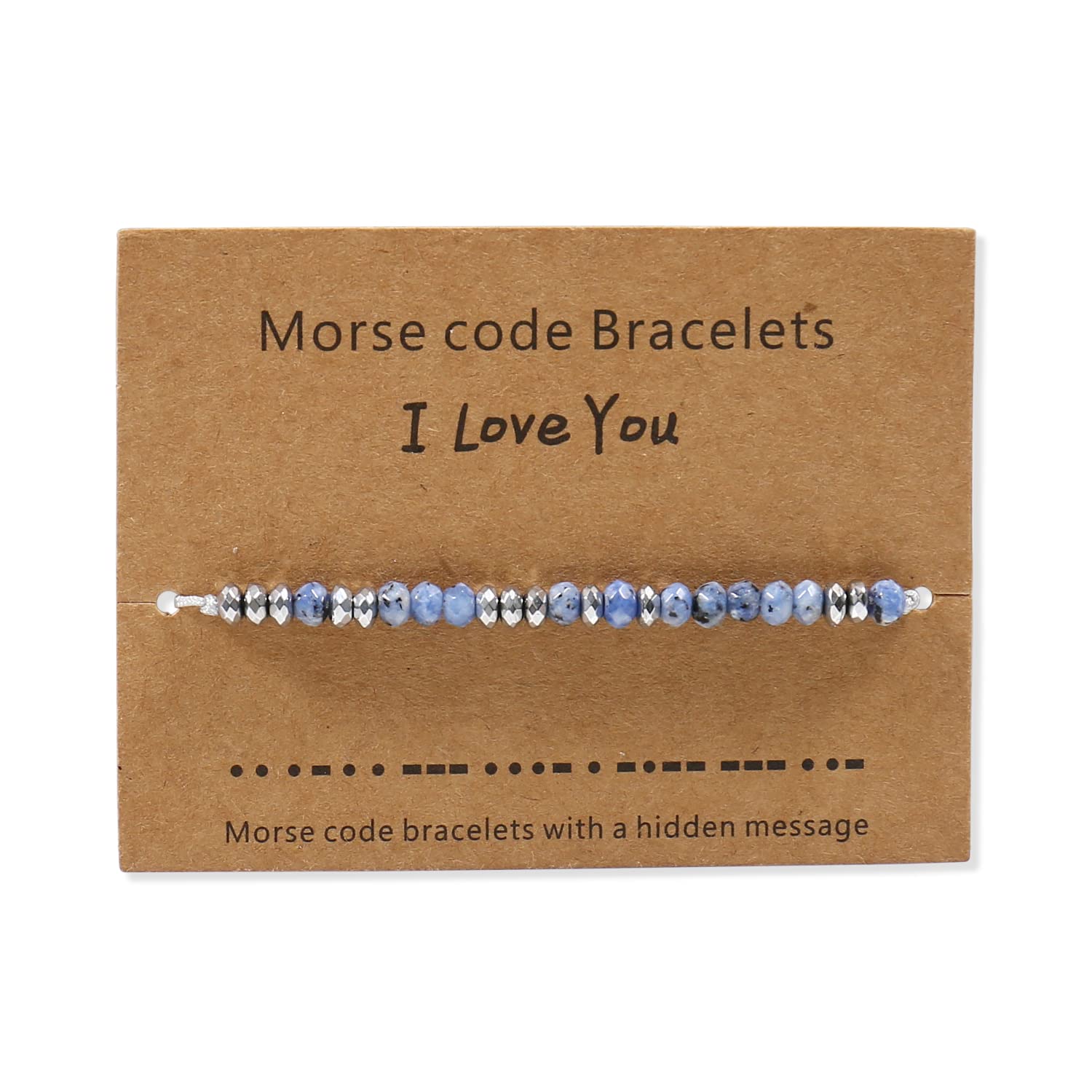 Morse Code Bracelet with Natural Stone Beads - Inspirational Healing Bracelet for Women, Daughters, Sisters, Moms & Grandmothers - Unique Birthday Gift for Couples & Loved Ones - Perfect for Daily Wear, Meditation & Meaningful Gifting